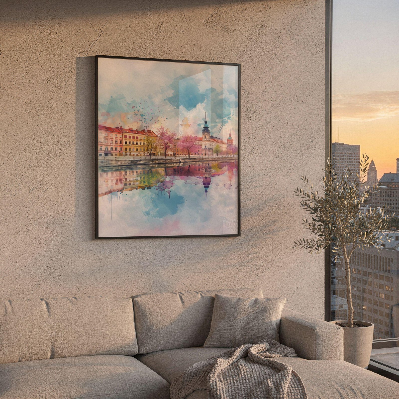 Piotrkowska Street Lodz Poland Watercolor Print: Polish Travel Art Poster - Image 2