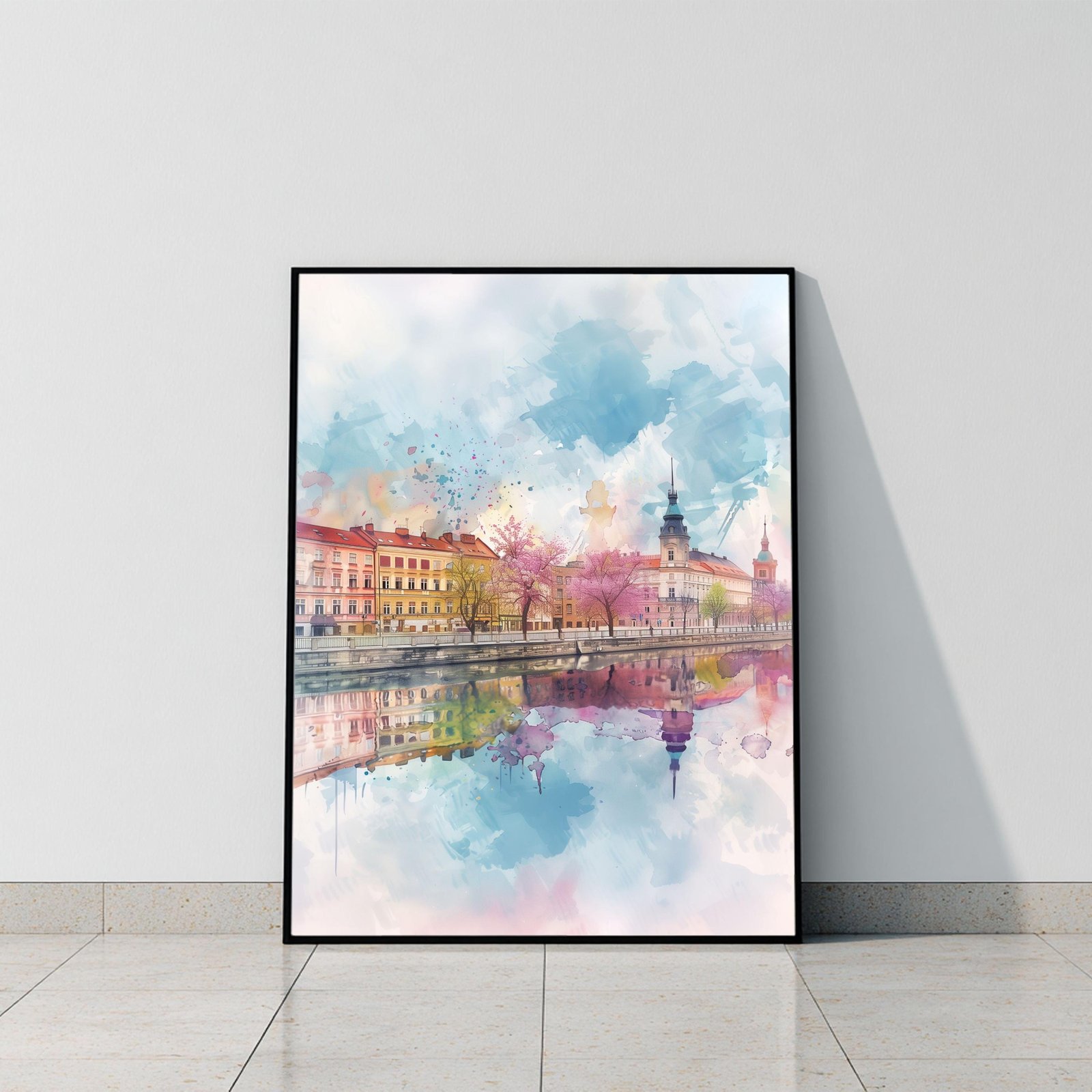 Piotrkowska Street Lodz Poland Watercolor Print: Polish Travel Art Poster - Image 6