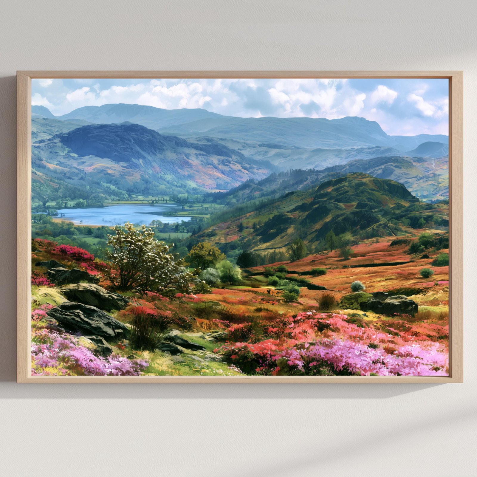 Lake District Cumbria England Watercolor Print: UK Travel Art Poster