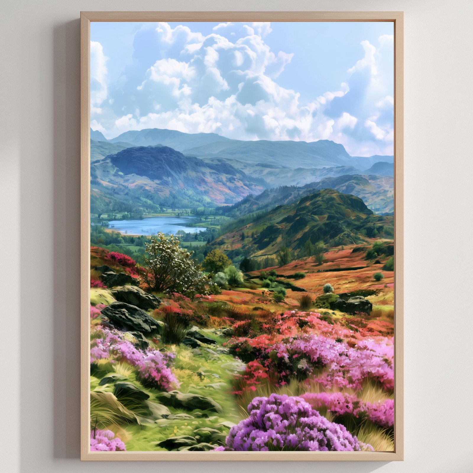 Lake District Cumbria England Watercolor Print: UK Travel Art Poster