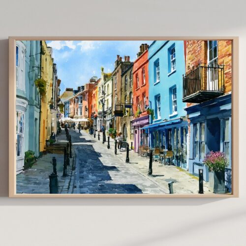 Folkestone Kent England Watercolor Print: UK Travel Art Poster