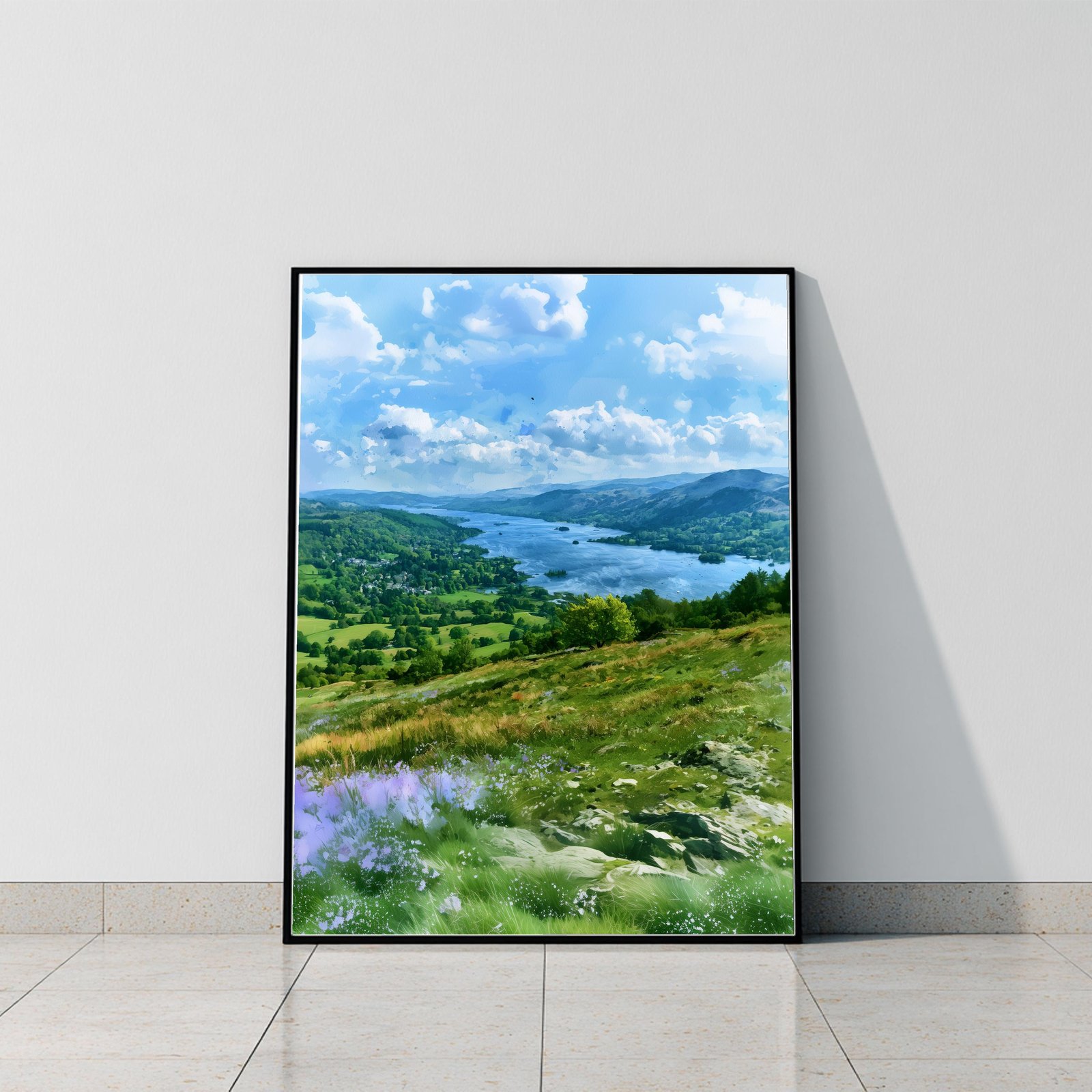 Lake Windermere Cumbria England Watercolor Print: UK Travel Art Poster - Image 6