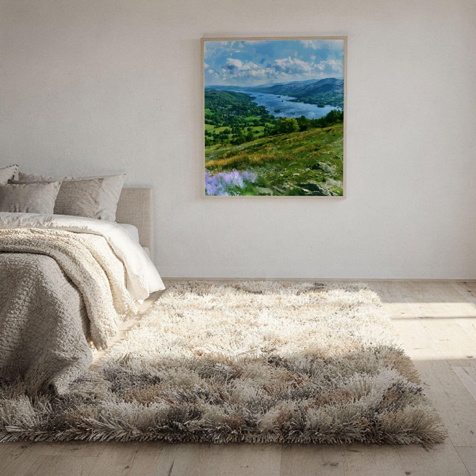 Lake Windermere Cumbria England Watercolor Print: Square Travel Art Poster - Image 10