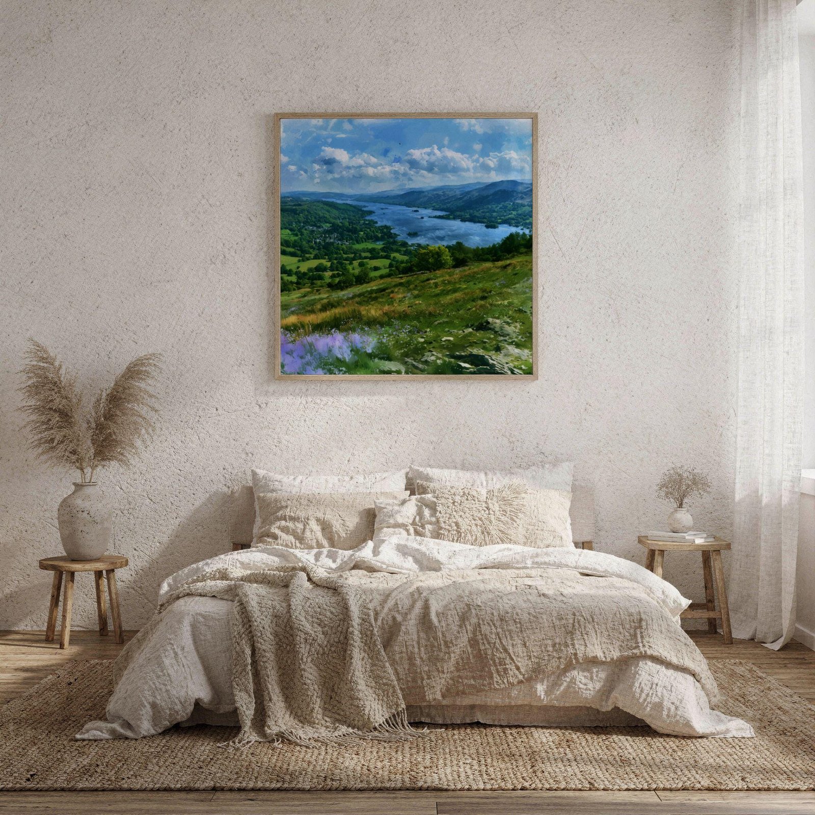 Lake Windermere Cumbria England Watercolor Print: Square Travel Art Poster - Image 9