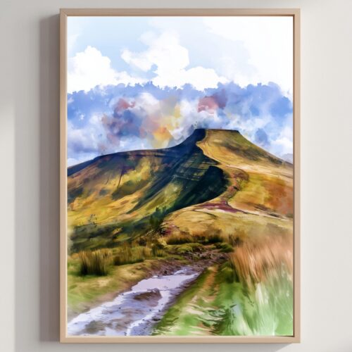 Brecon Beacons National Park Wales UK Watercolor Print: UK Travel Art Poster Print