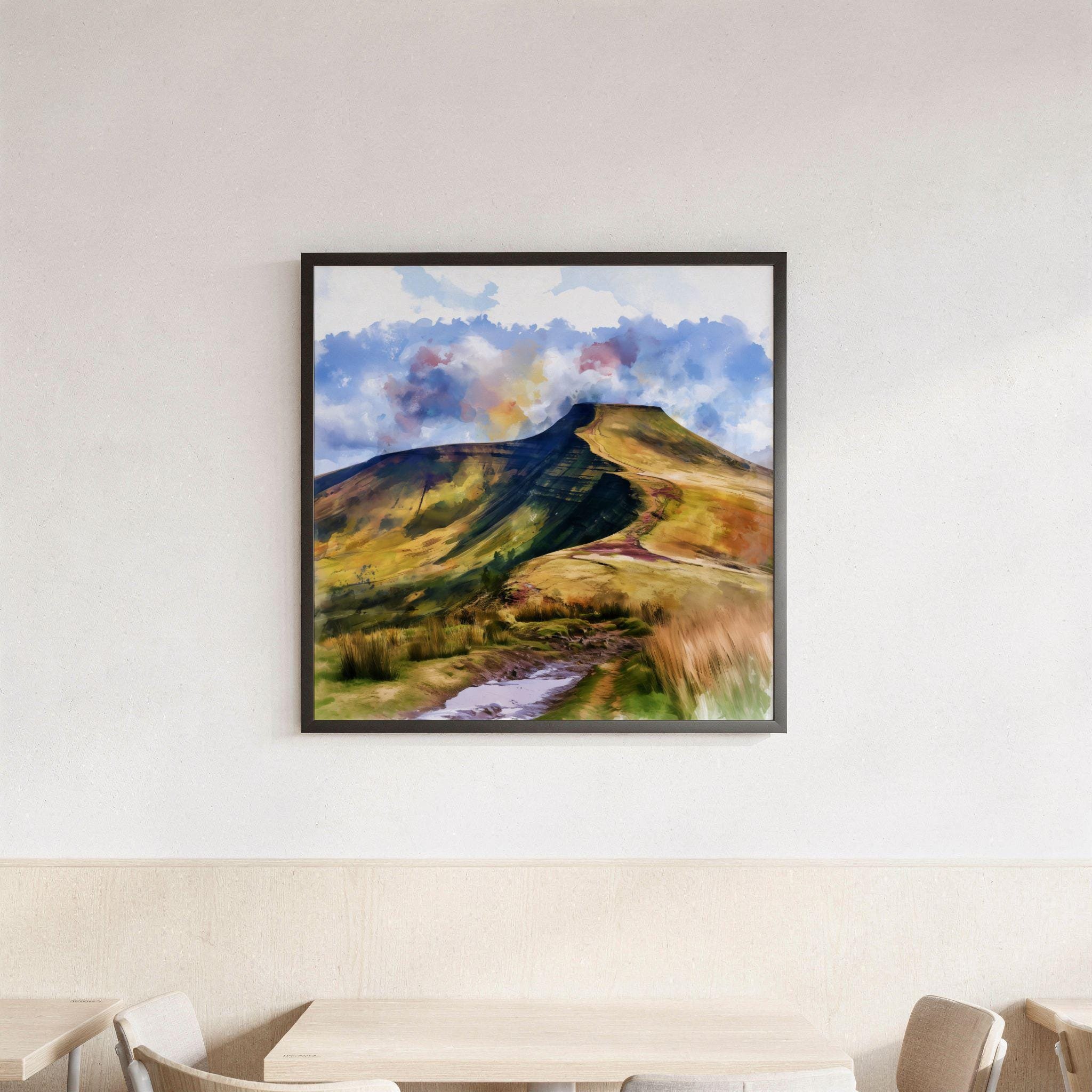 Brecon Beacons National Park Wales UK Watercolor Print: Square Travel Art Poster Square - Image 3