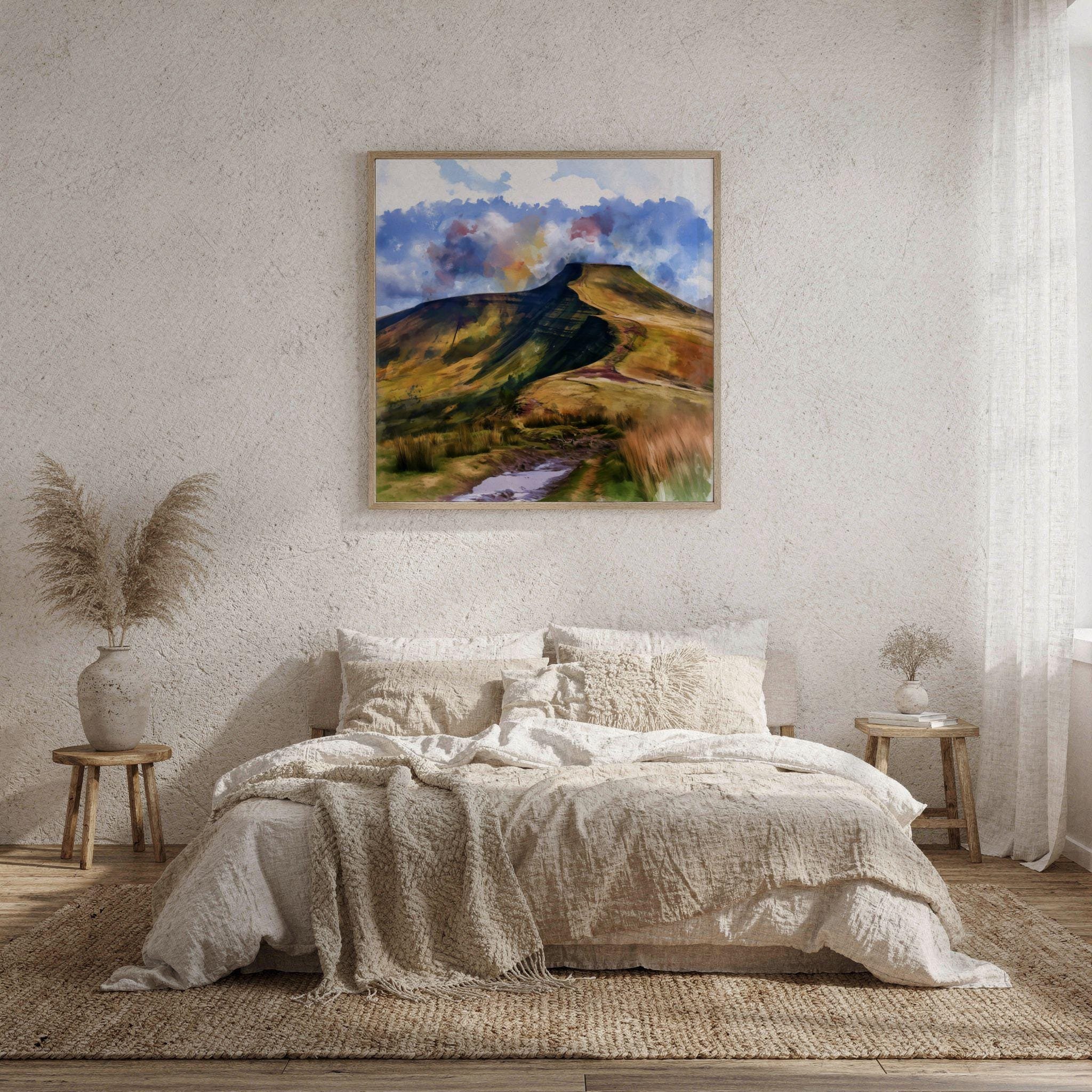Brecon Beacons National Park Wales UK Watercolor Print: Square Travel Art Poster Square - Image 9