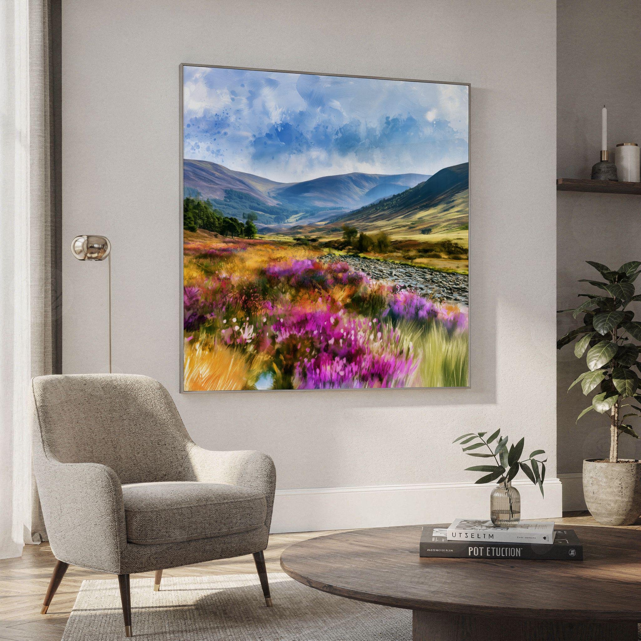 Cairngorms National Park Watercolor Print: Scotland Travel Art Poster Square - Image 2