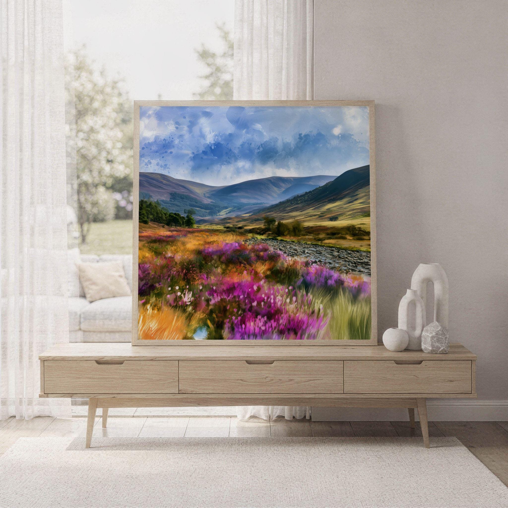 Cairngorms National Park Watercolor Print: Scotland Travel Art Poster Square - Image 7