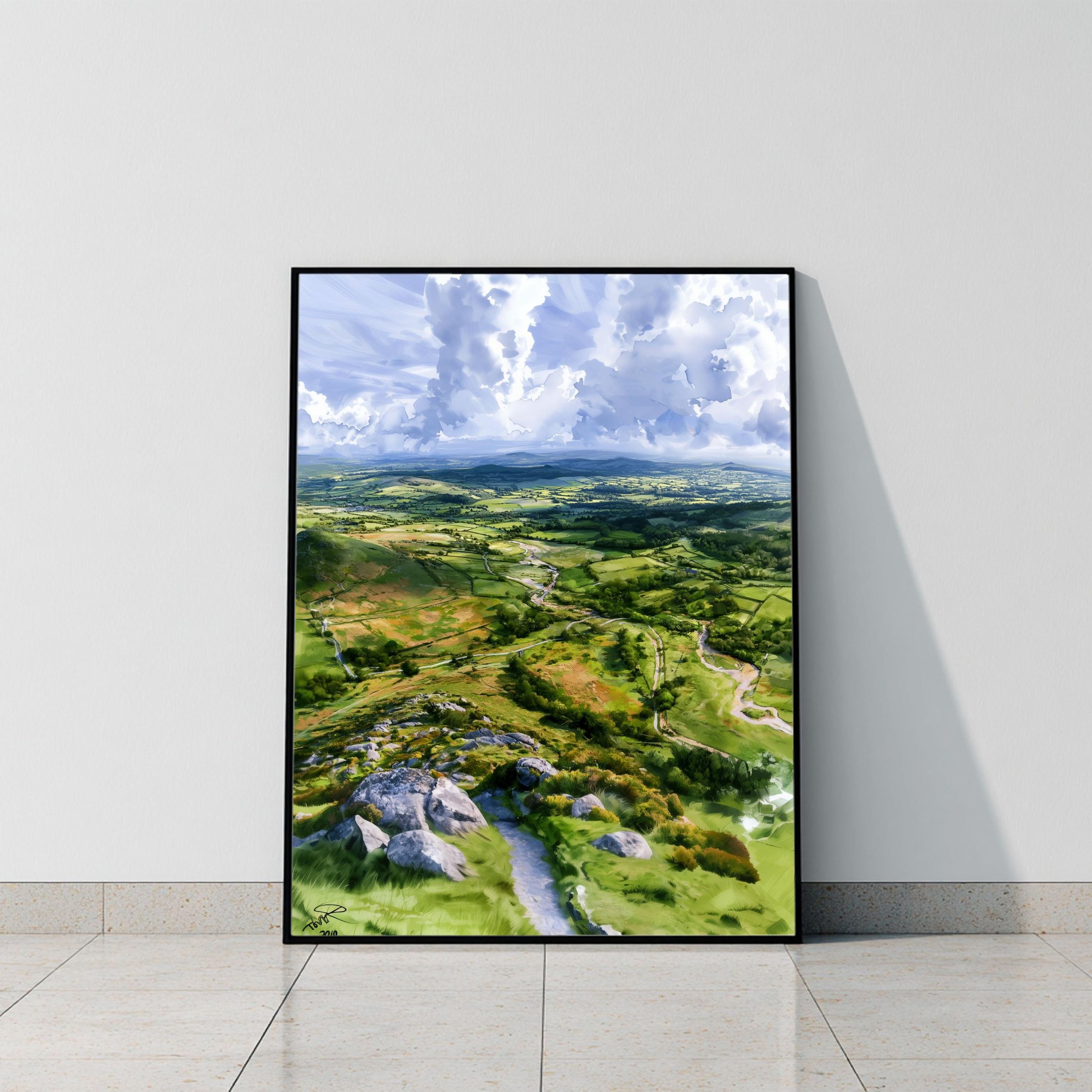 Dartmoor National Park England UK Watercolor Print: UK Travel Art Poster Print - Image 6