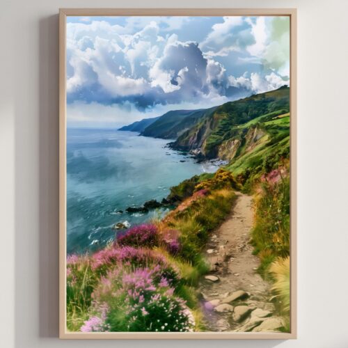 Exmoor National Park England UK Watercolor Print: UK Travel Art Poster