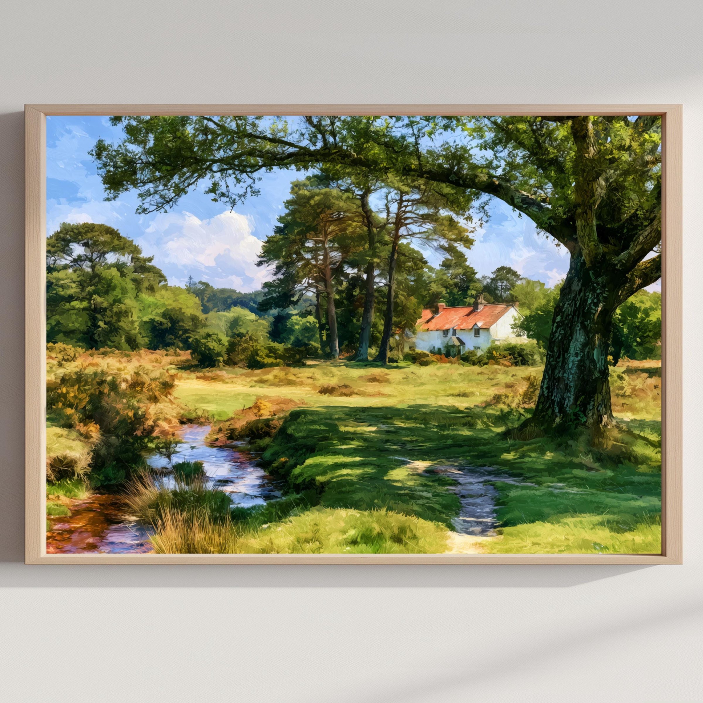 New Forest National Park England UK Watercolor Print: UK Travel Art Poster