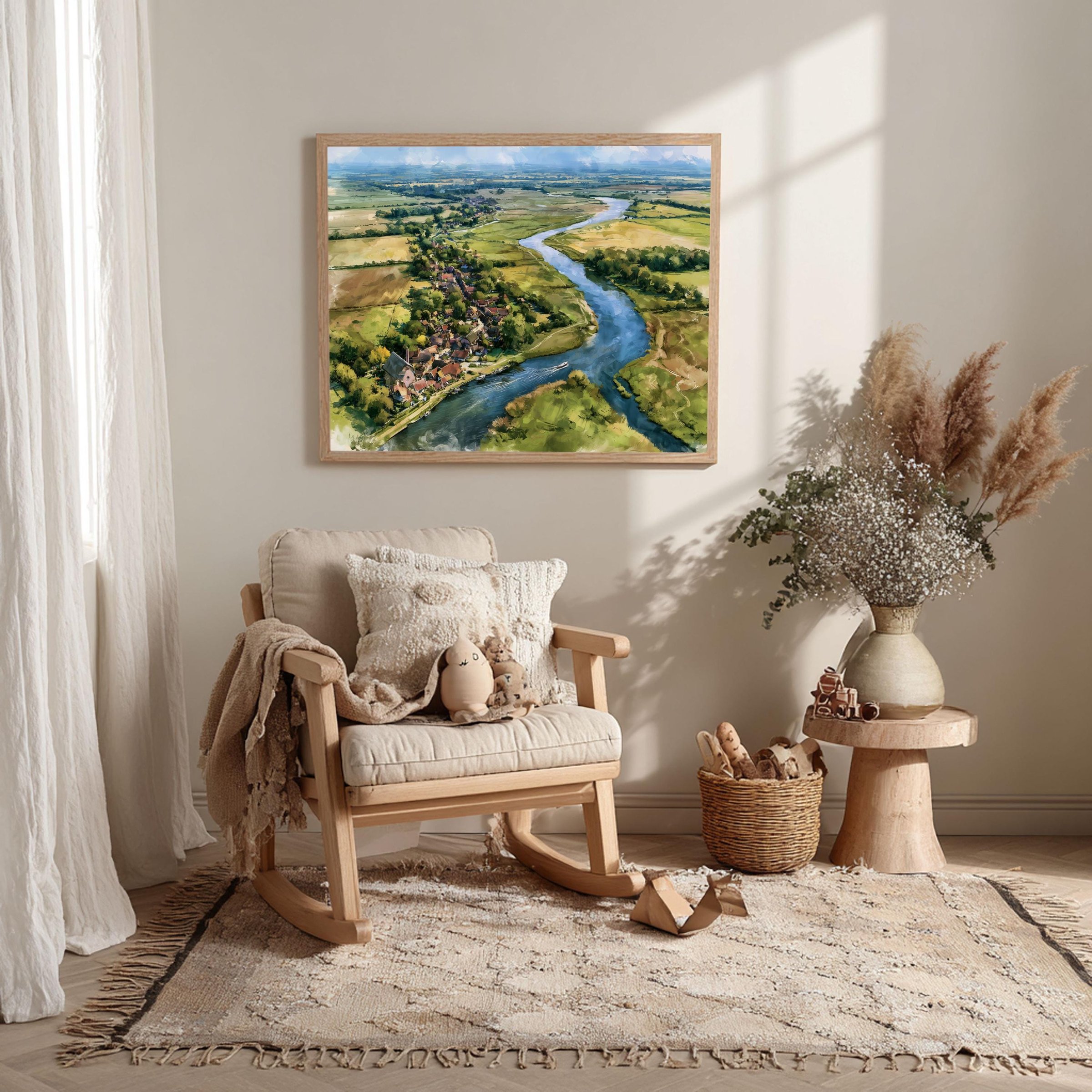 Norfolk Broads National Park England UK Watercolor Print: UK Travel Art Poster - Image 10