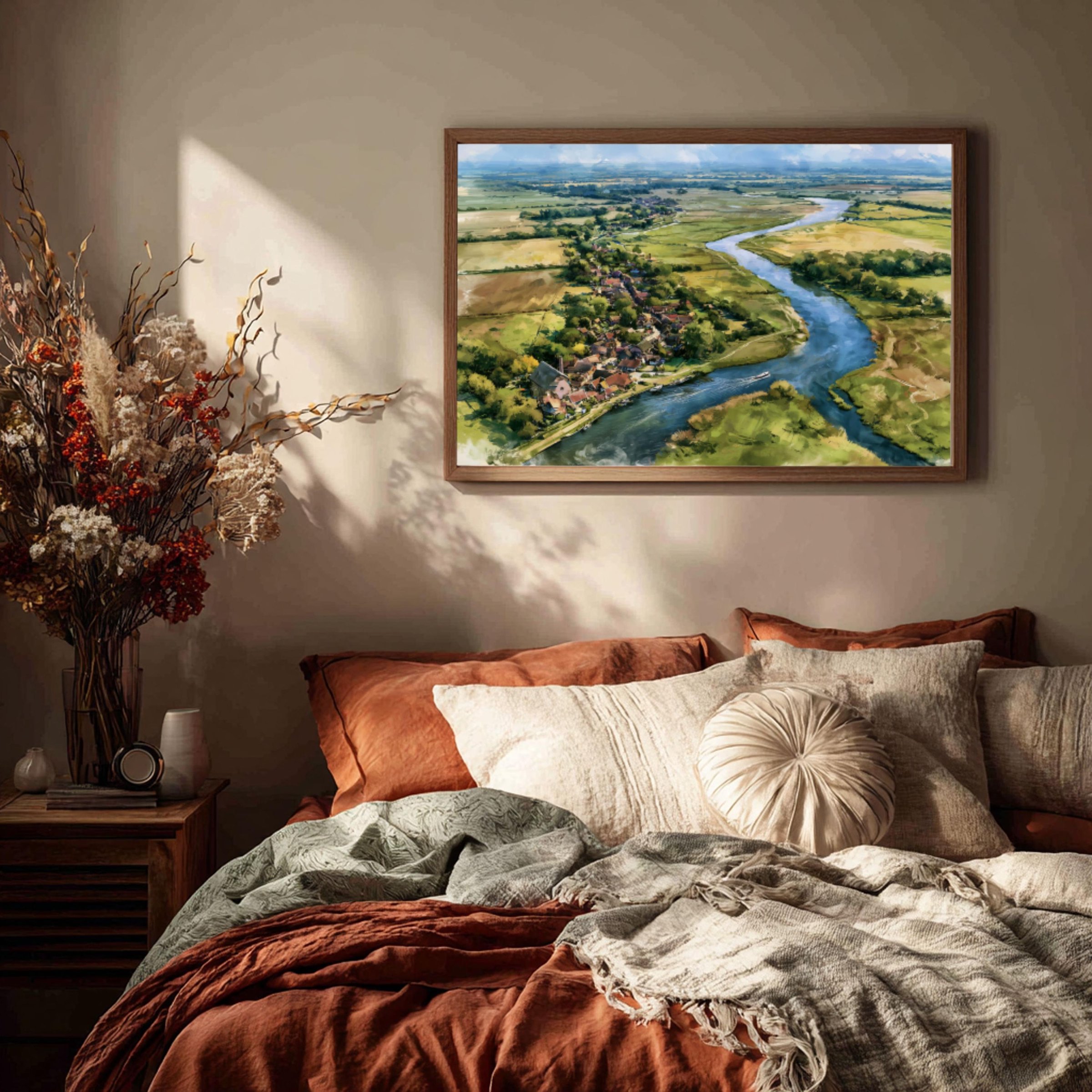 Norfolk Broads National Park England UK Watercolor Print: UK Travel Art Poster - Image 3