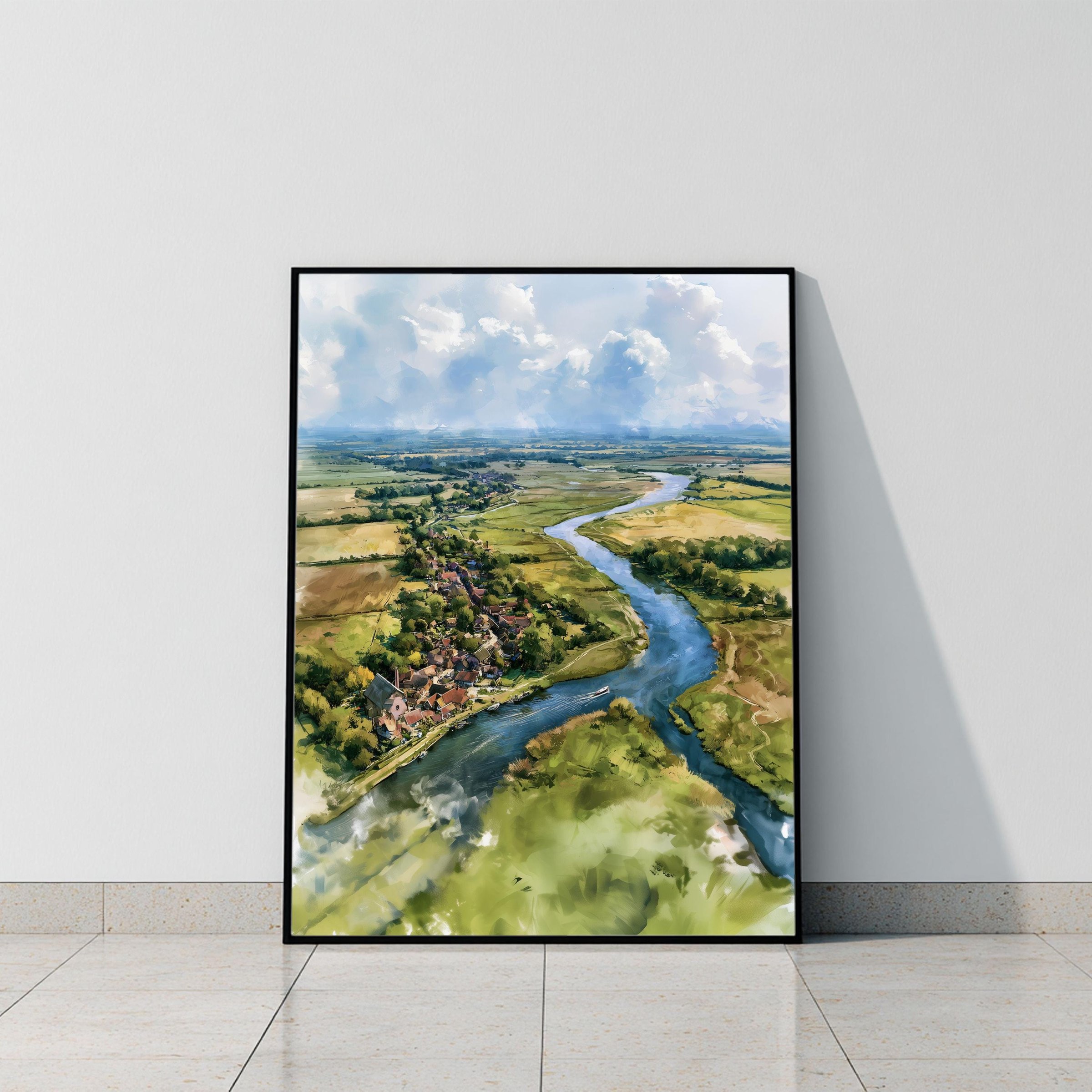 Norfolk Broads National Park England UK Watercolor Print: UK Travel Art Poster - Image 6