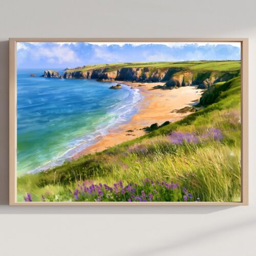 Pembrokeshire Coast National Park Watercolor Print: UK Travel Art Poster