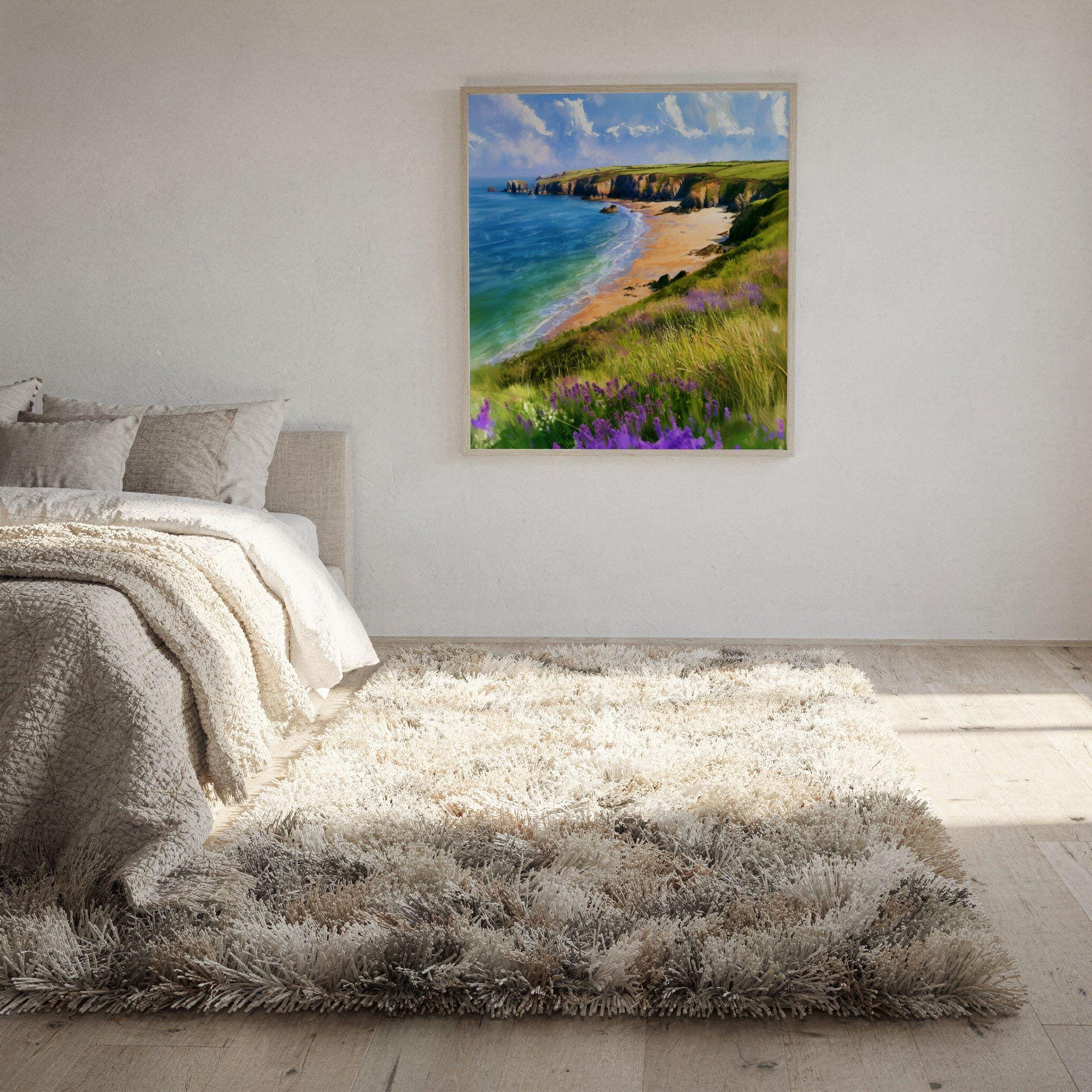 Pembrokeshire Coast National Wales UK Park Watercolor Print: Square Travel Art Poster - Image 10