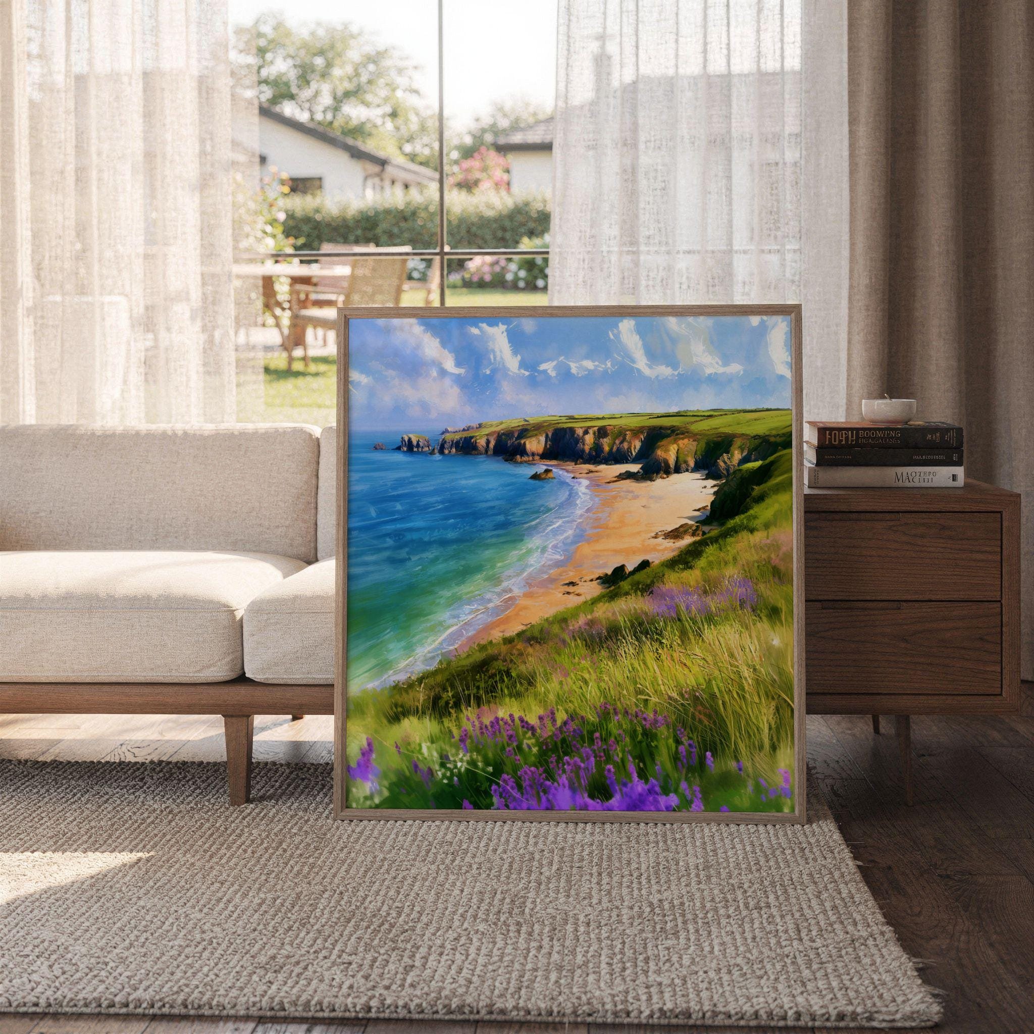 Pembrokeshire Coast National Wales UK Park Watercolor Print: Square Travel Art Poster - Image 6