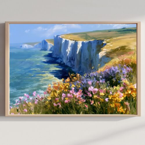 South Downs National Park Watercolor Print: UK Travel Art Poster