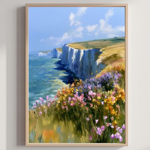 South Downs National Park England UK Watercolor Print: UK Travel Art Poster