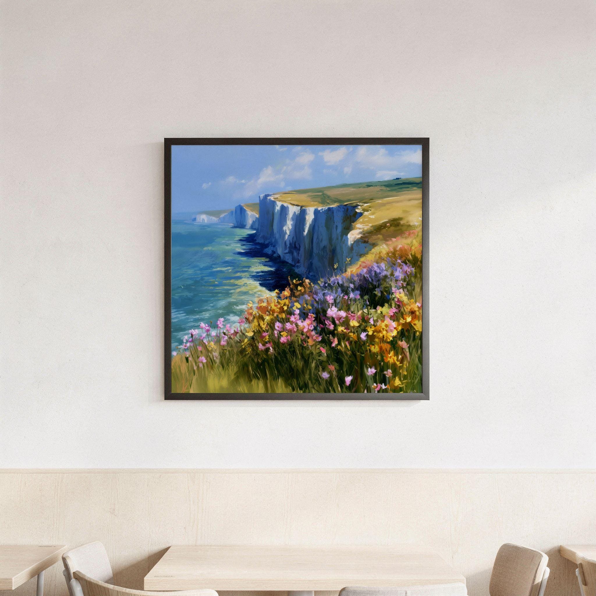 South Downs National Park England UK Watercolor Print: Square Travel Art Poster - Image 3