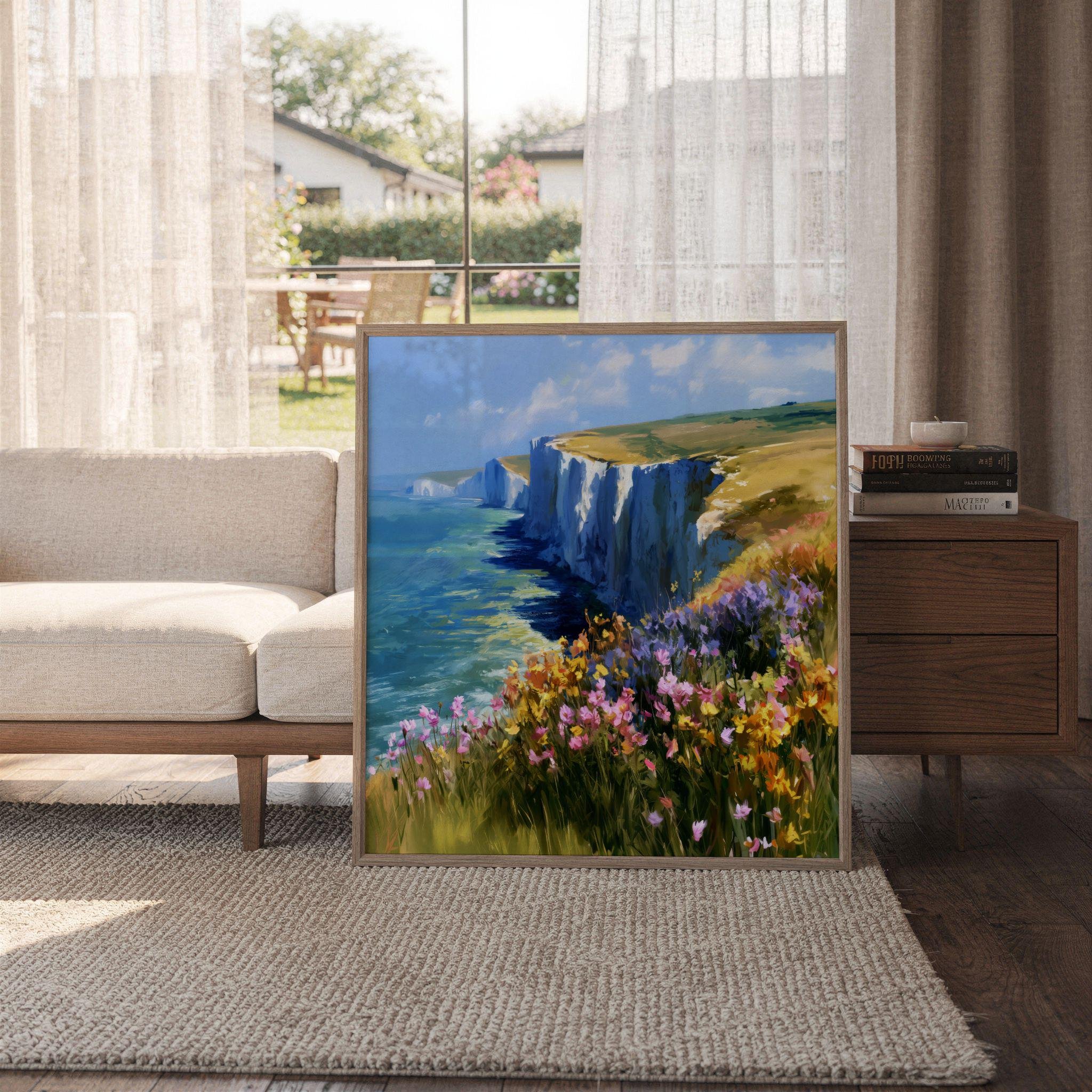 South Downs National Park England UK Watercolor Print: Square Travel Art Poster - Image 6