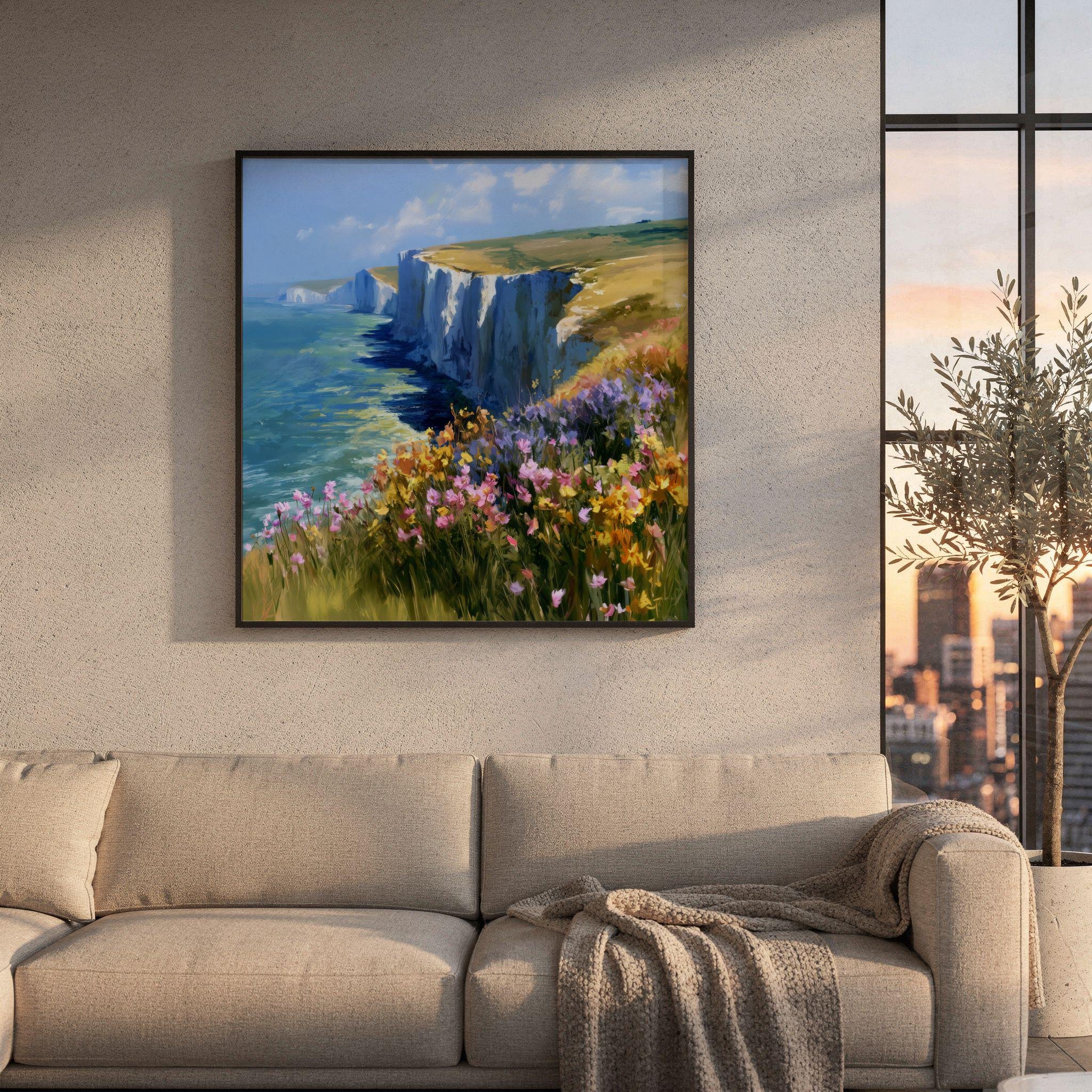South Downs National Park England UK Watercolor Print: Square Travel Art Poster - Image 8