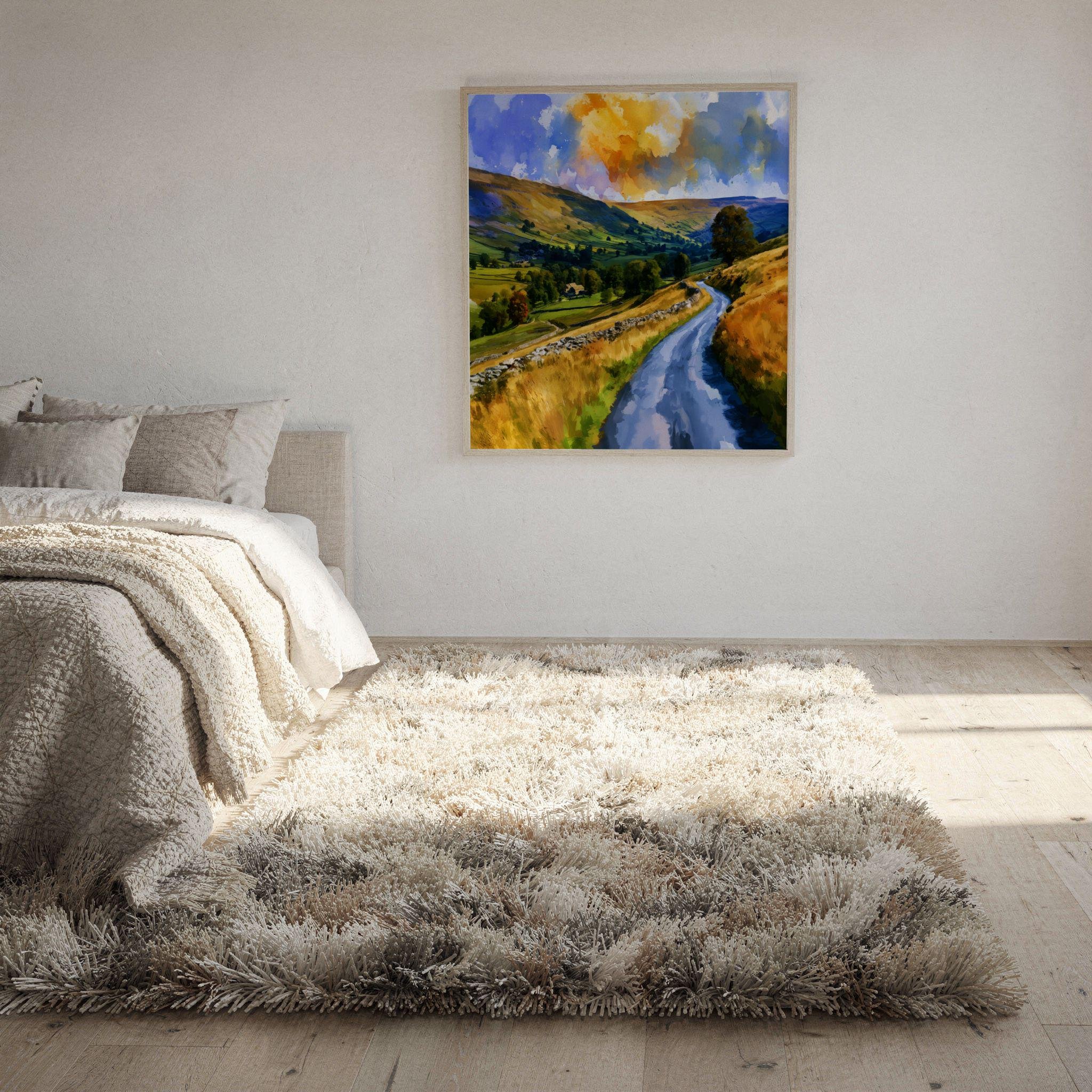 Yorkshire Dales National Park England UK Watercolor Print: Square Travel Art Poster Print - Image 10
