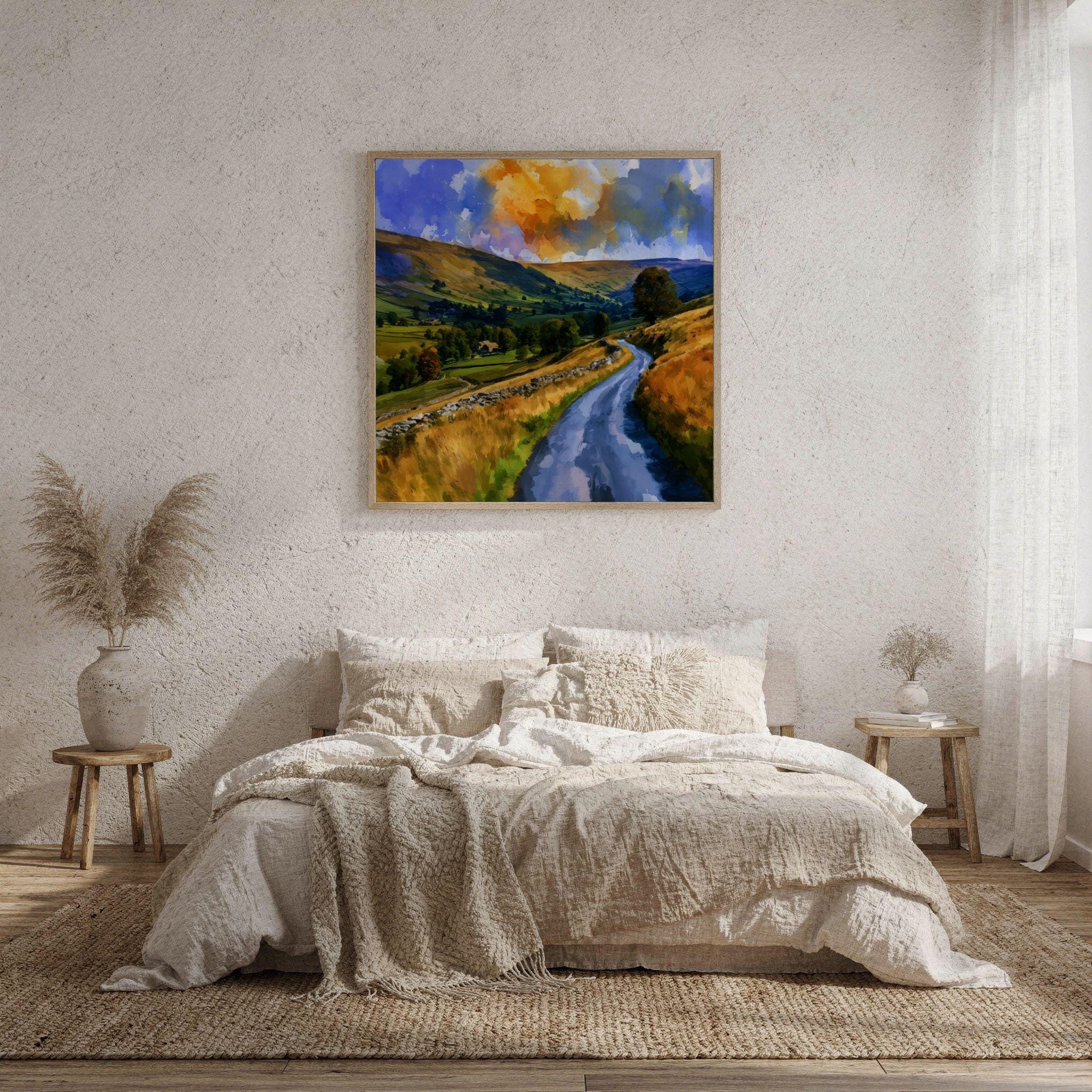 Yorkshire Dales National Park England UK Watercolor Print: Square Travel Art Poster Print - Image 9