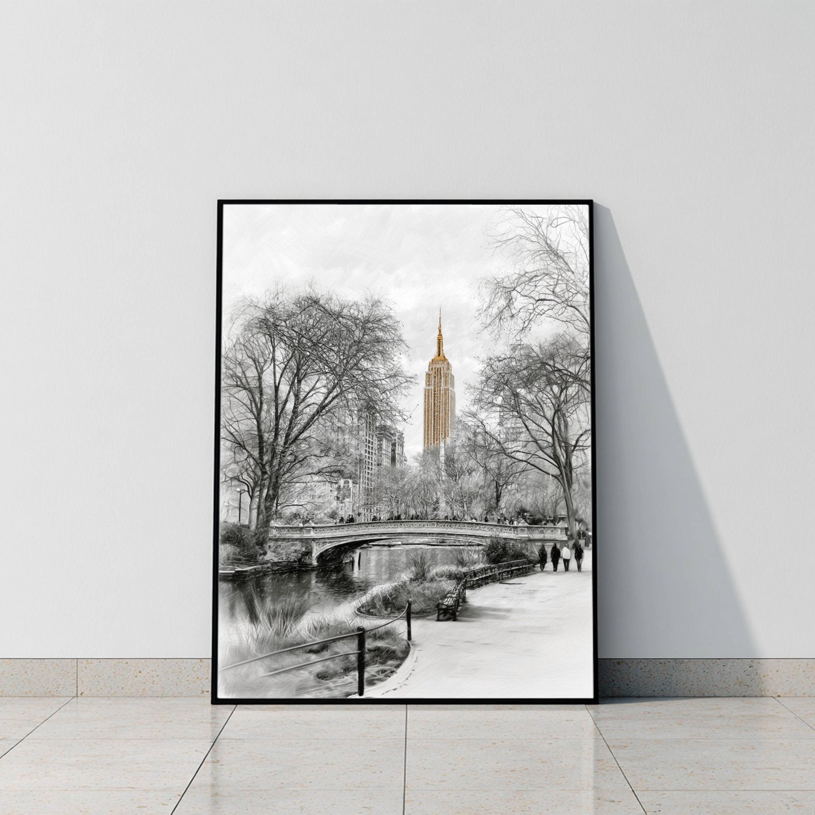 Central Park New York Pencil Sketch Print: USA Travel Art Poster - Image 10