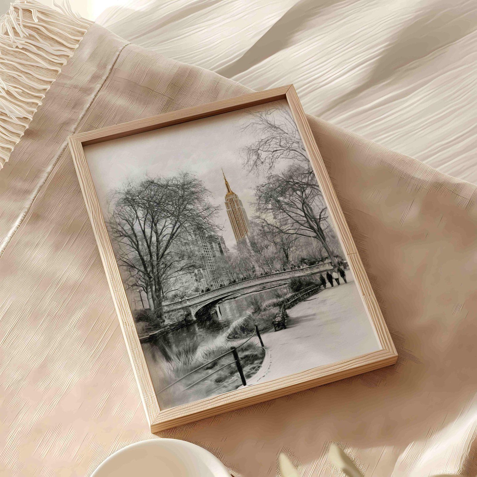 Central Park New York Pencil Sketch Print: USA Travel Art Poster - Image 9