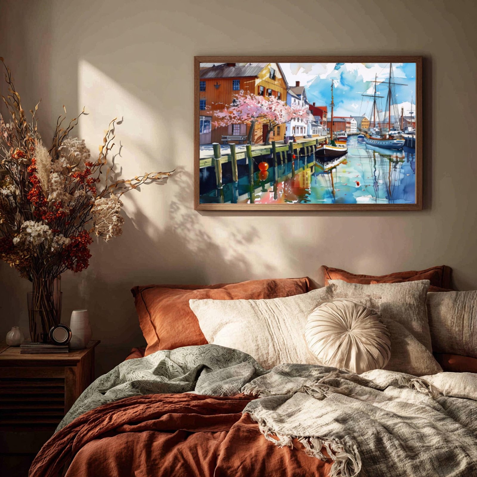 Old Port Portland Maine Watercolor Print: USA Travel Art Poster - Image 3