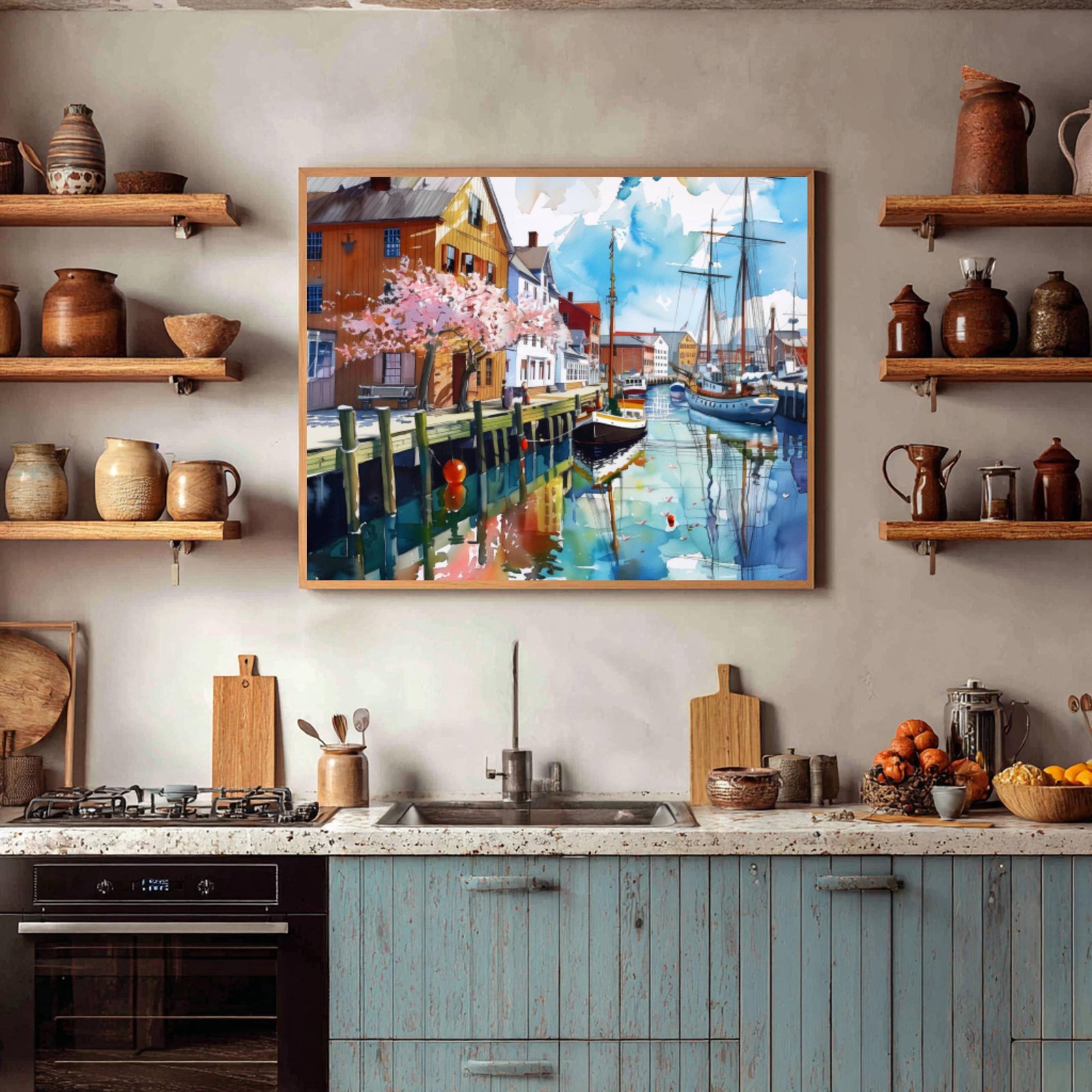 Old Port Portland Maine Watercolor Print: USA Travel Art Poster - Image 7