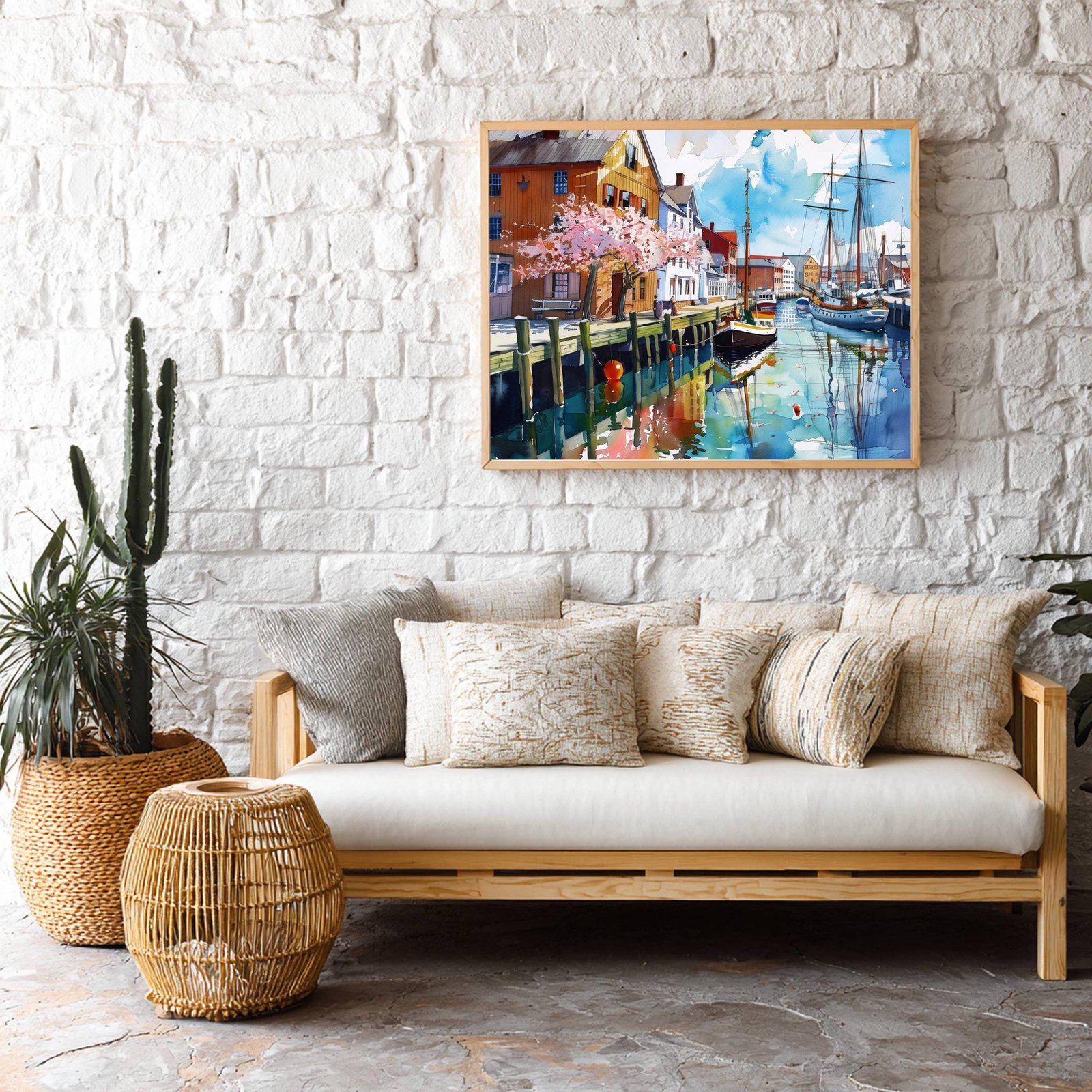 Old Port Portland Maine Watercolor Print: USA Travel Art Poster - Image 9