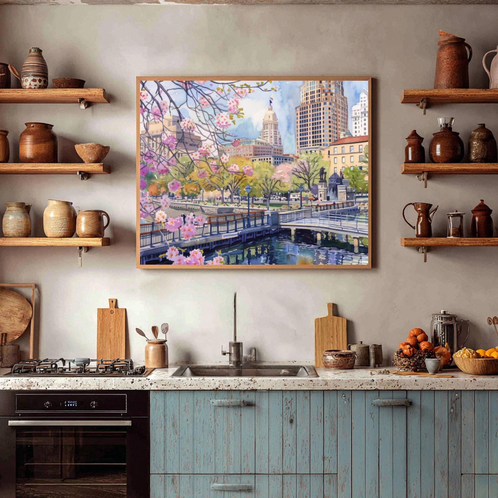 Waterford Park Providence Rhode Island USA Watercolor Print: USA Travel Art Poster - Image 7