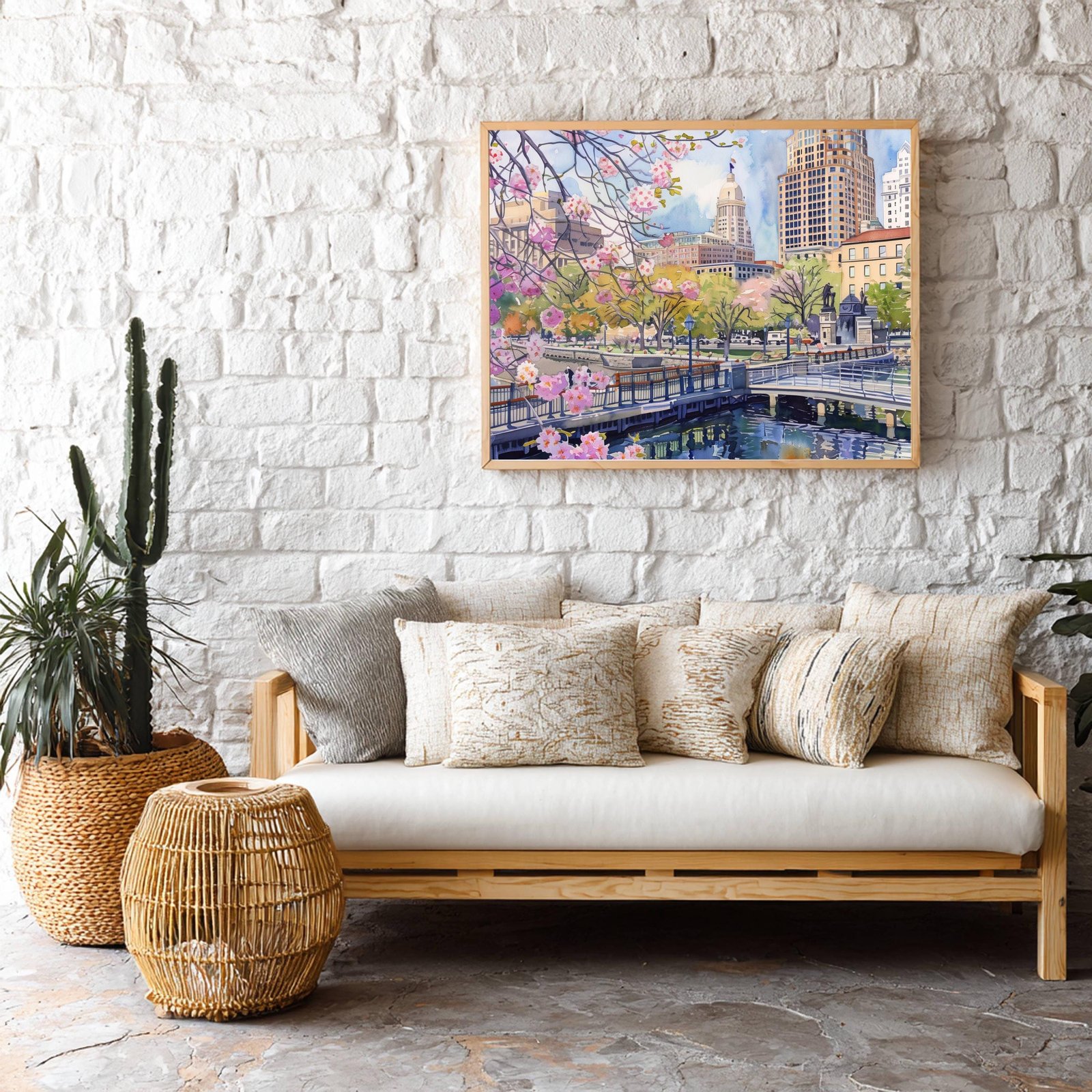 Waterford Park Providence Rhode Island USA Watercolor Print: USA Travel Art Poster - Image 9