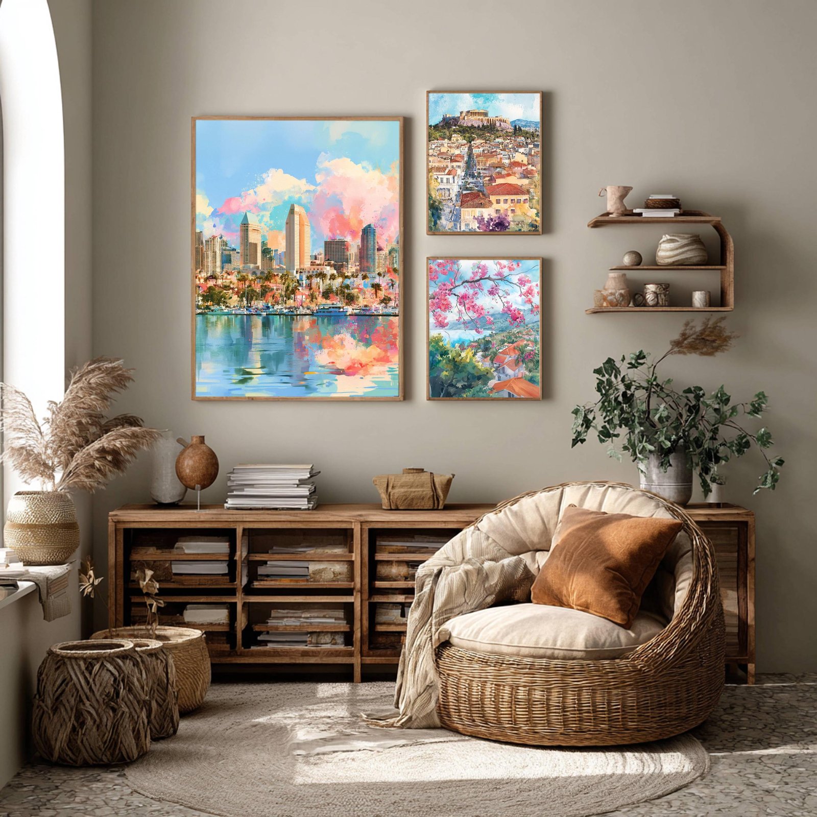 San Diego California USA Watercolor Print: American Travel Art Poster - Image 2