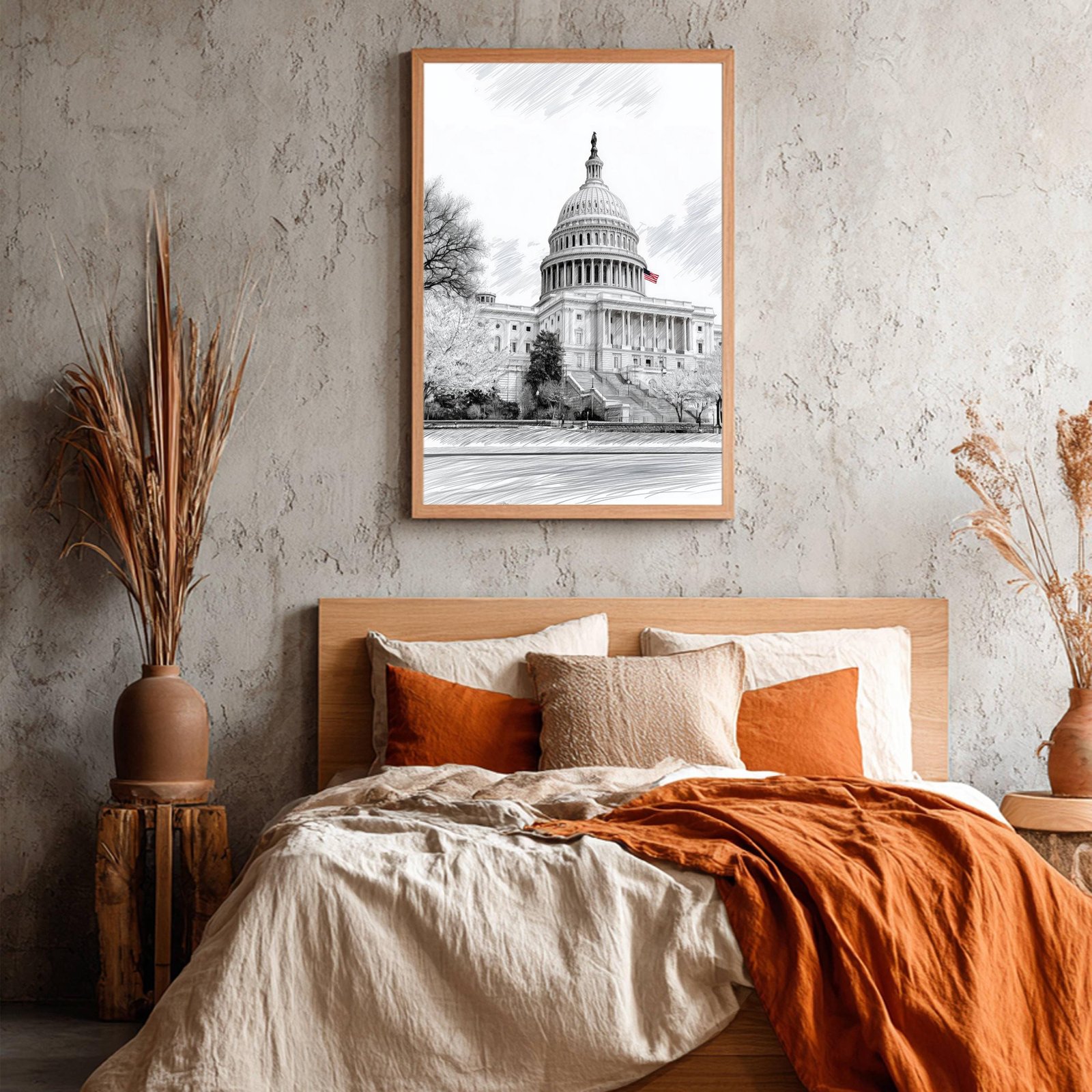 US Capitol Washington DC Pencil Sketch Print: USA Travel Art Poster - Image 4