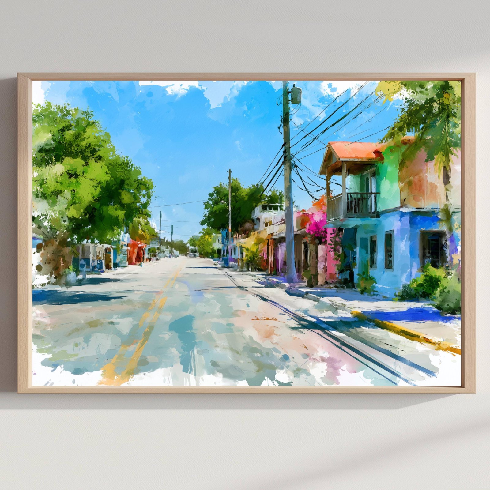 Key Largo Florida USA Watercolor Print: USA Travel Art Poster