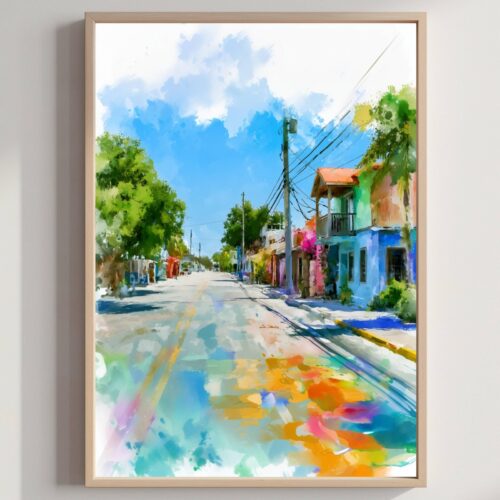Key Largo Florida USA Watercolor Print: USA Travel Art Poster