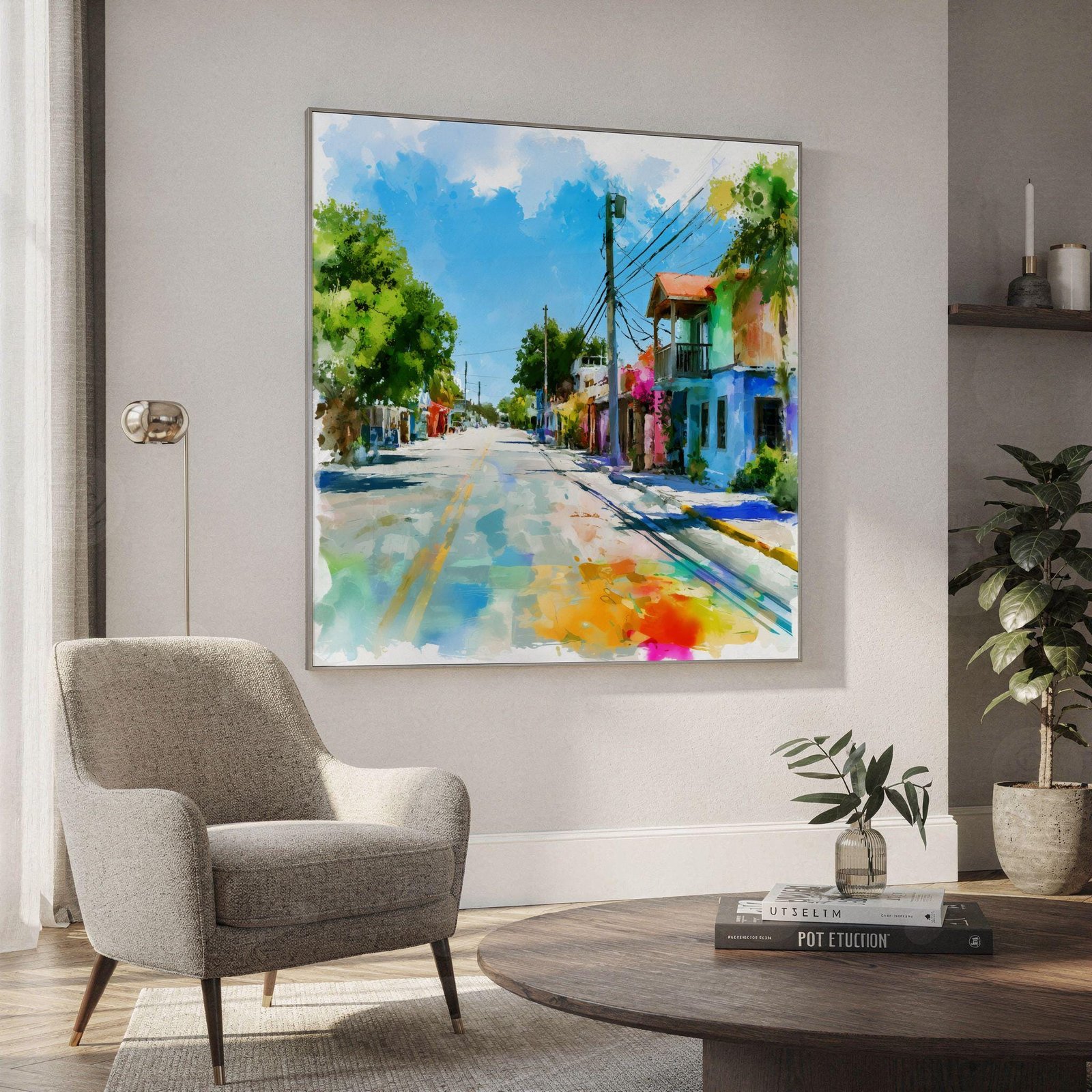 Key Largo Florida USA Watercolor Print: USA Travel Art Poster Square - Image 2