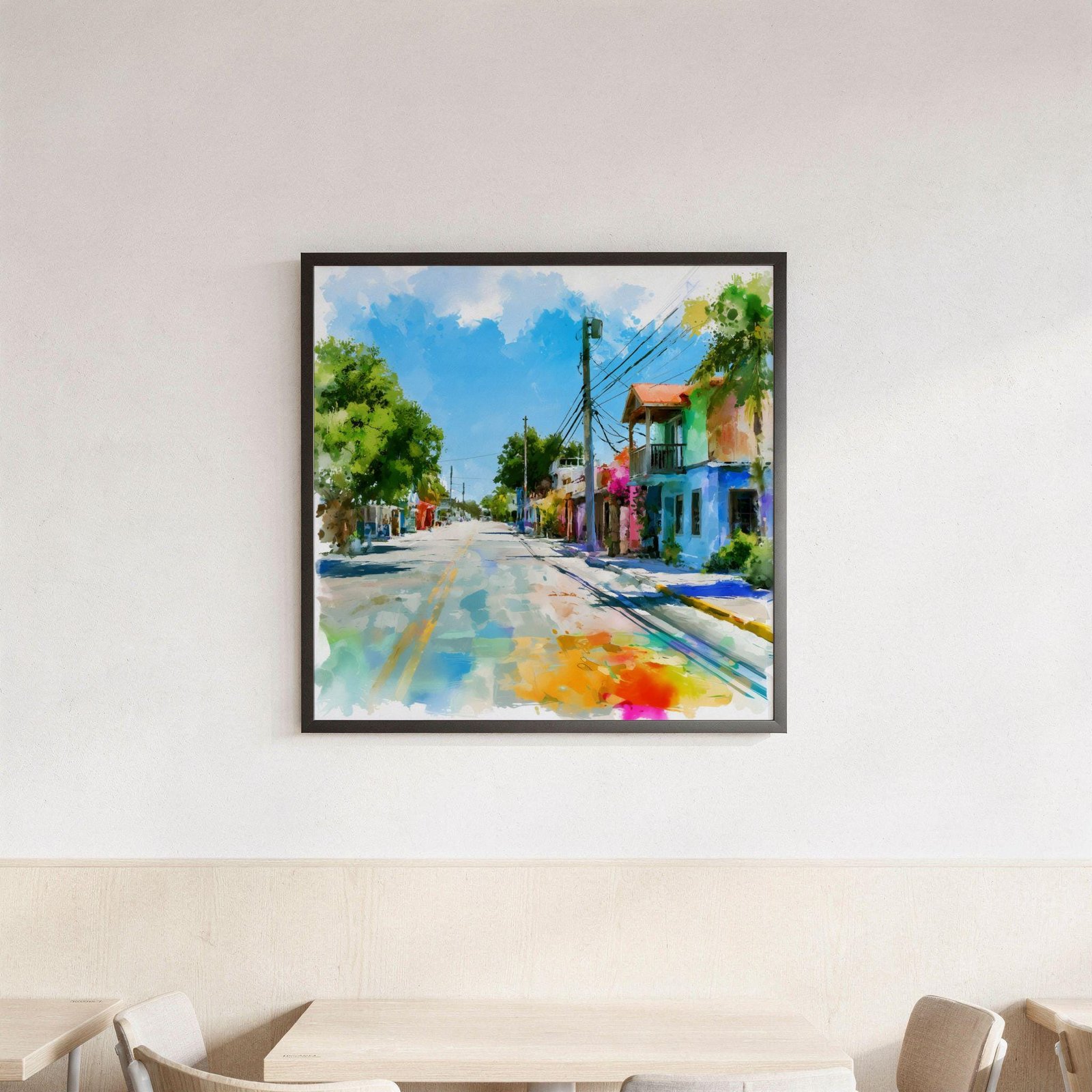 Key Largo Florida USA Watercolor Print: USA Travel Art Poster Square - Image 3