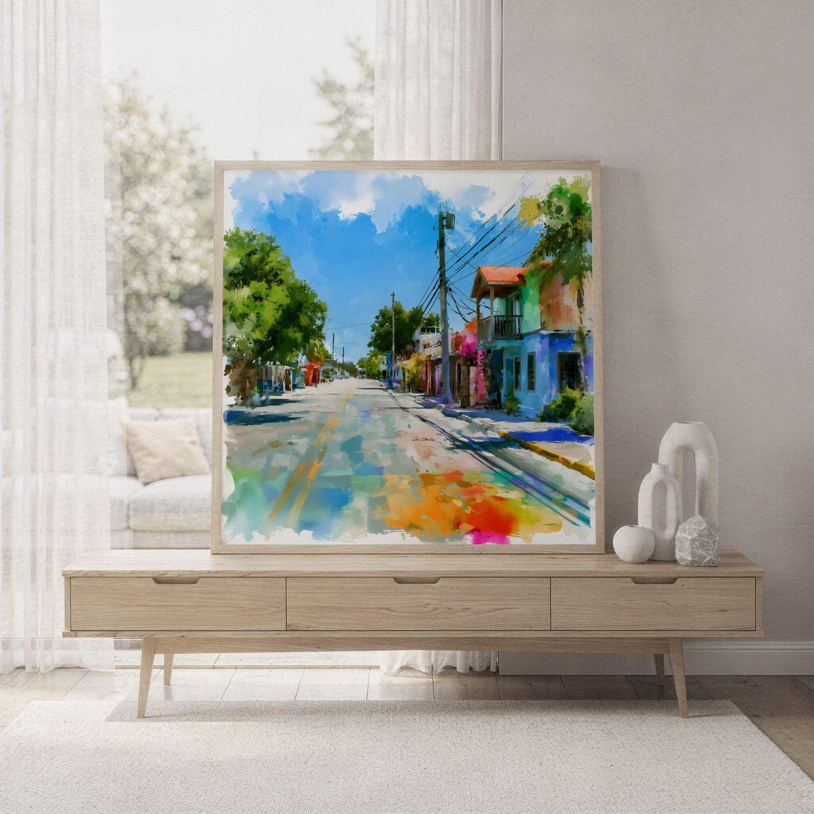 Key Largo Florida USA Watercolor Print: USA Travel Art Poster Square - Image 7