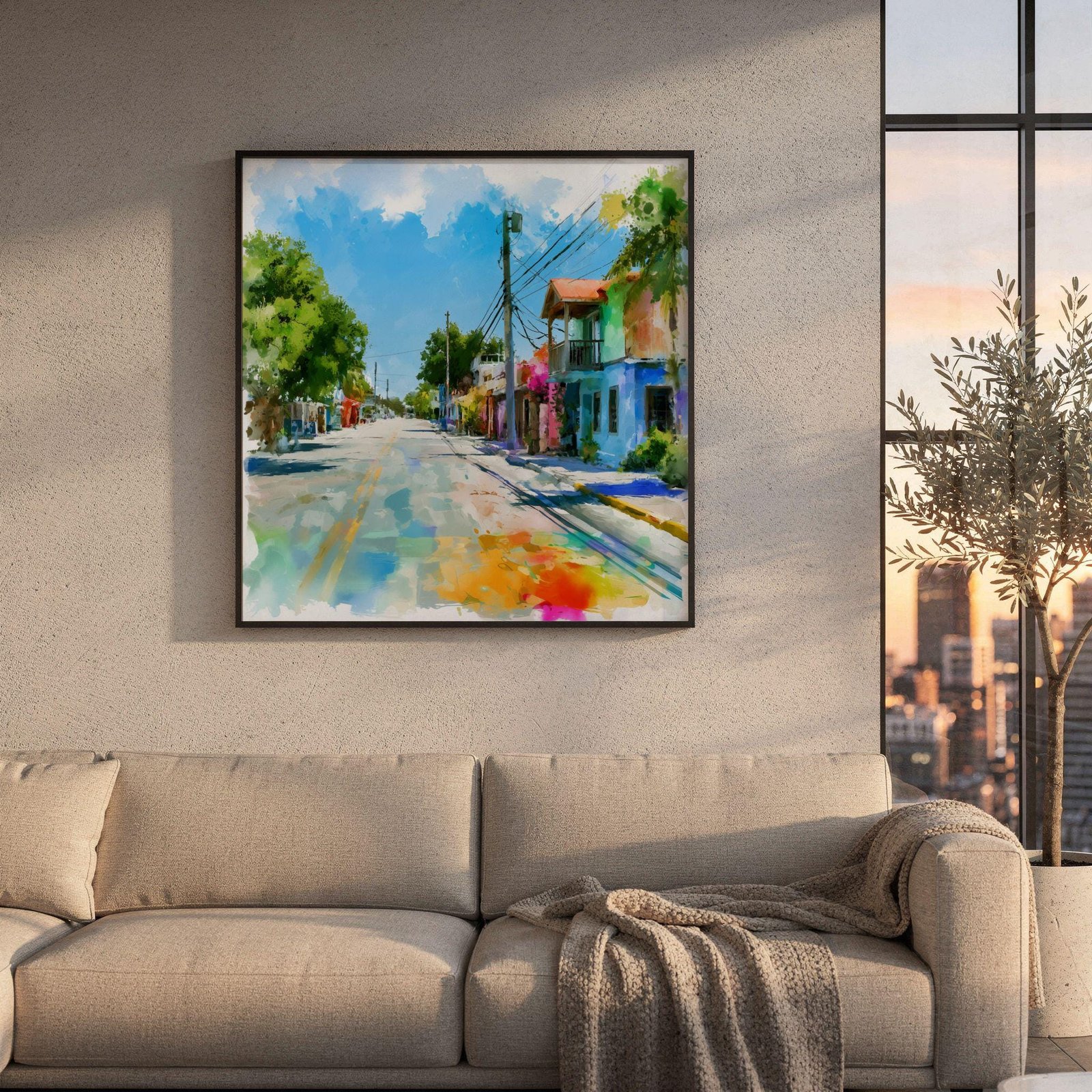 Key Largo Florida USA Watercolor Print: USA Travel Art Poster Square - Image 8