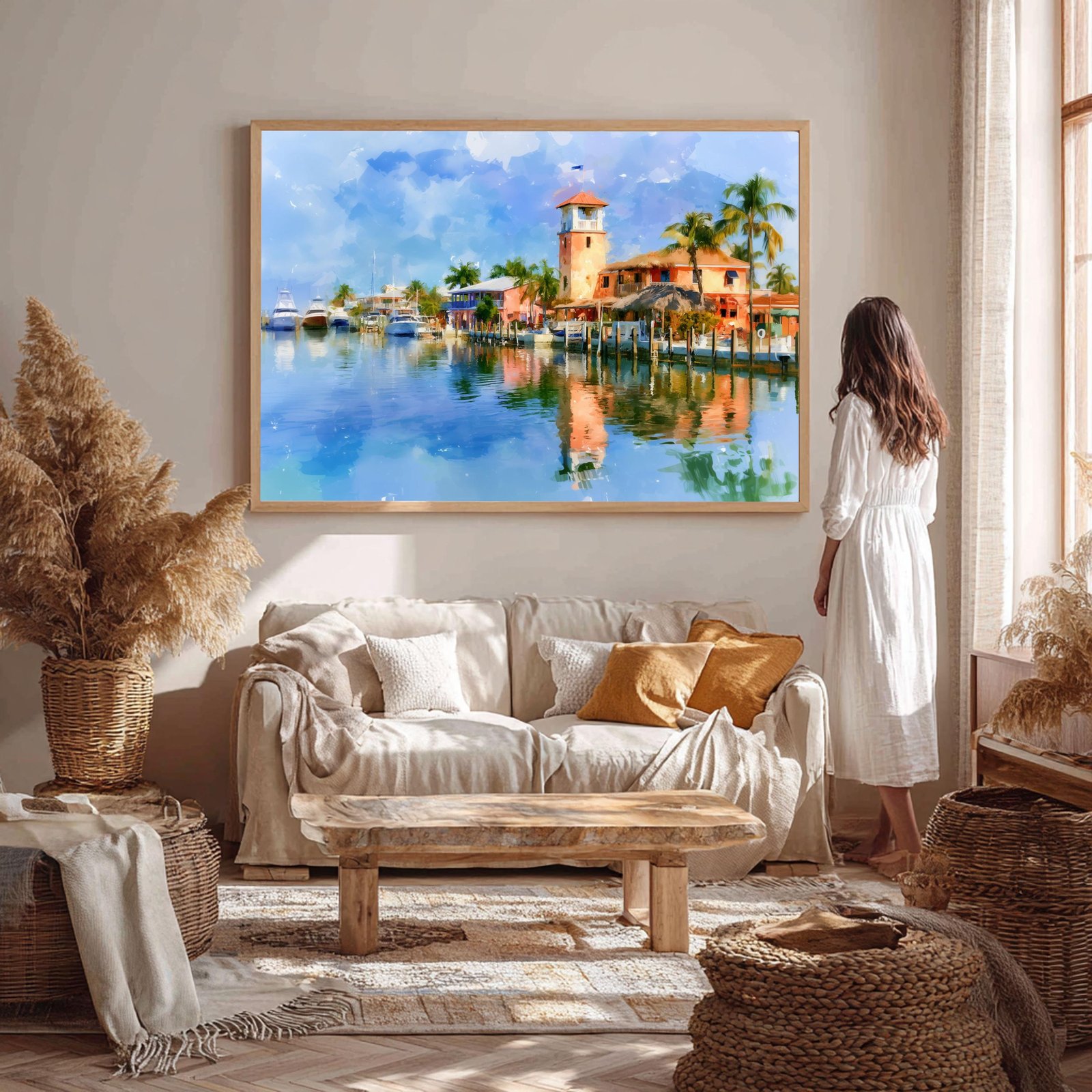 Key Largo Quayside Florida USA Watercolor Print: USA Travel Art Poster - Image 5