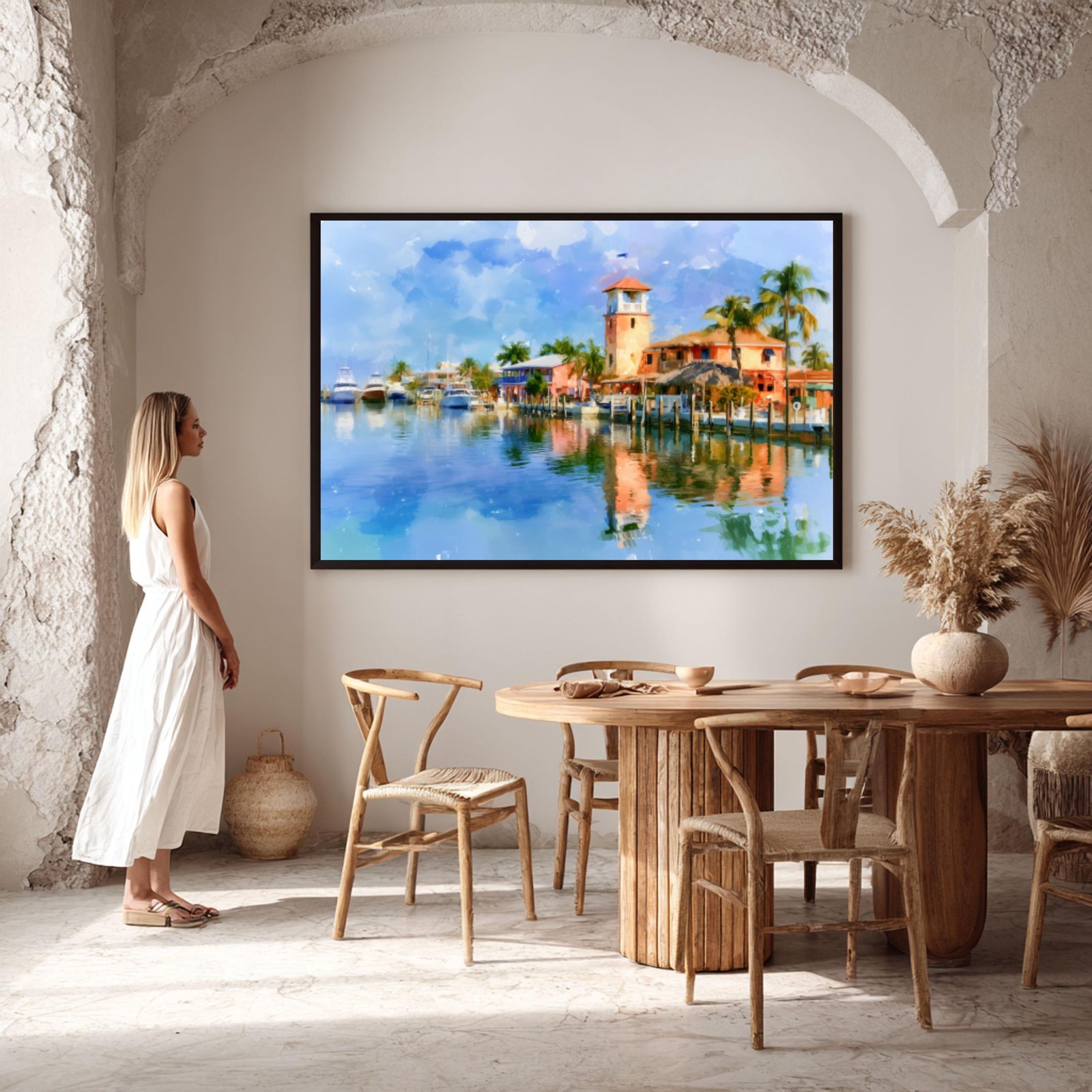 Key Largo Quayside Florida USA Watercolor Print: USA Travel Art Poster - Image 6