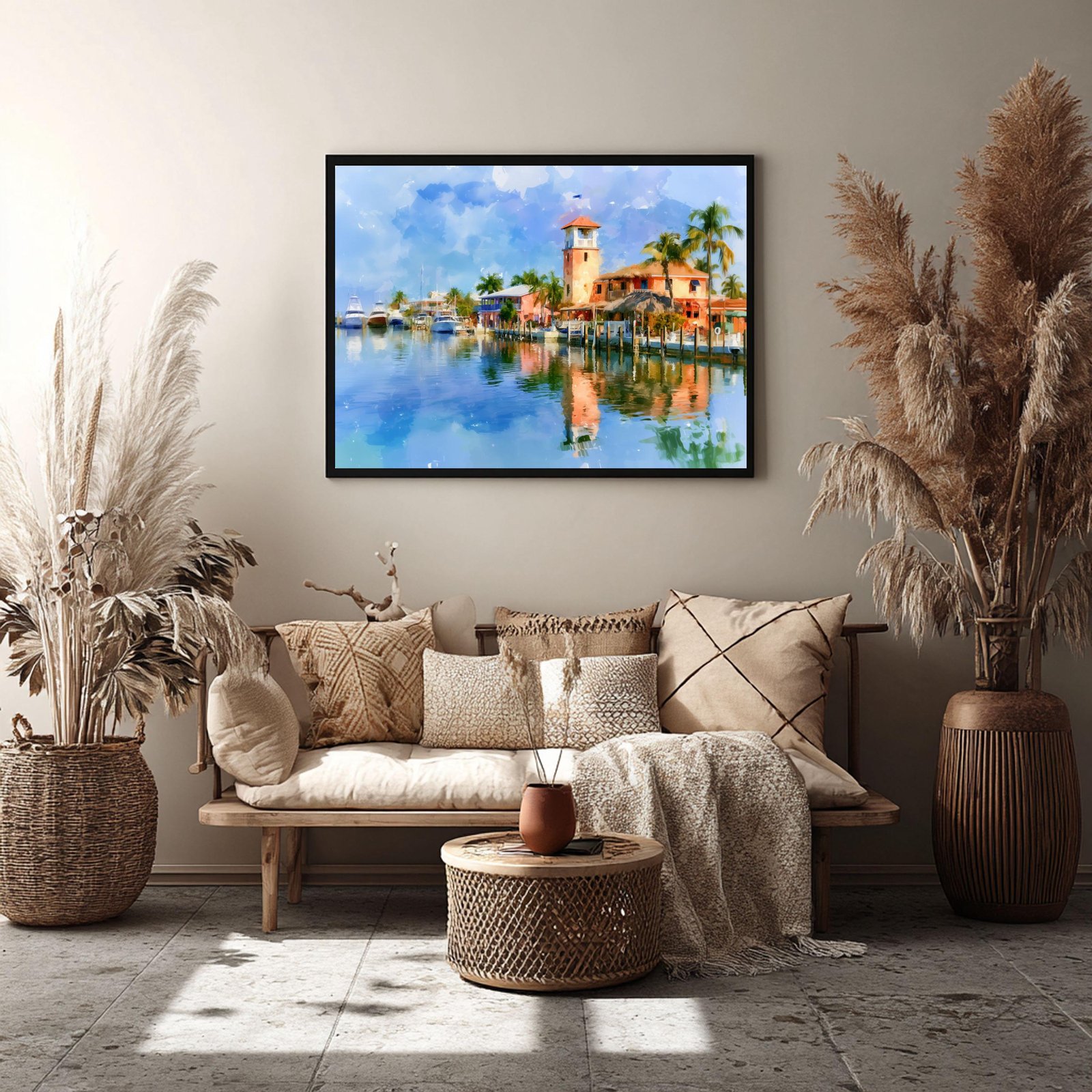 Key Largo Quayside Florida USA Watercolor Print: USA Travel Art Poster - Image 8