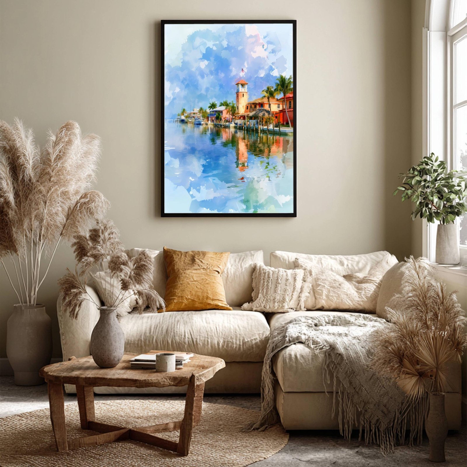 Key Largo Quayside Florida USA Watercolor Print: USA Travel Art Poster - Image 7