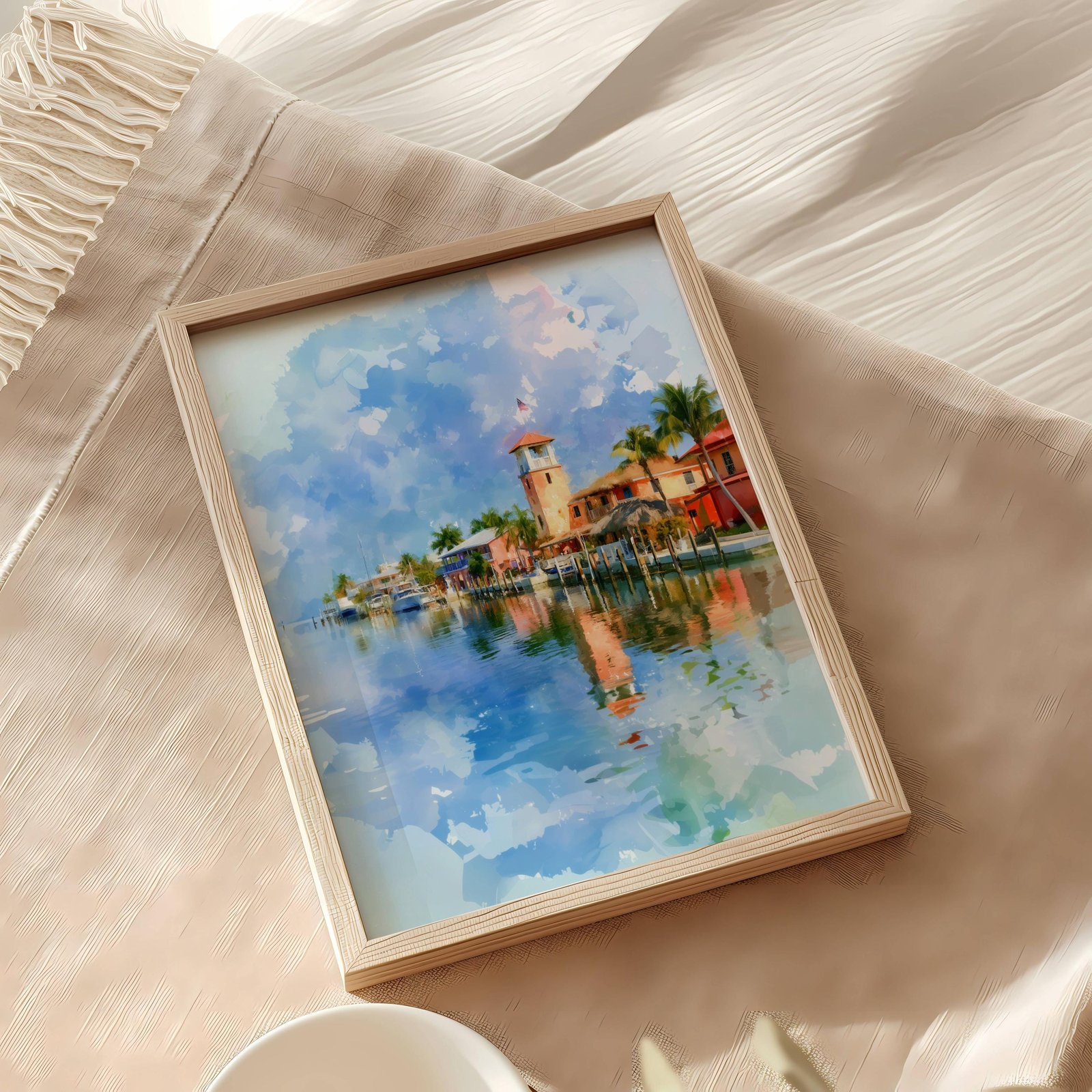 Key Largo Quayside Florida USA Watercolor Print: USA Travel Art Poster - Image 8