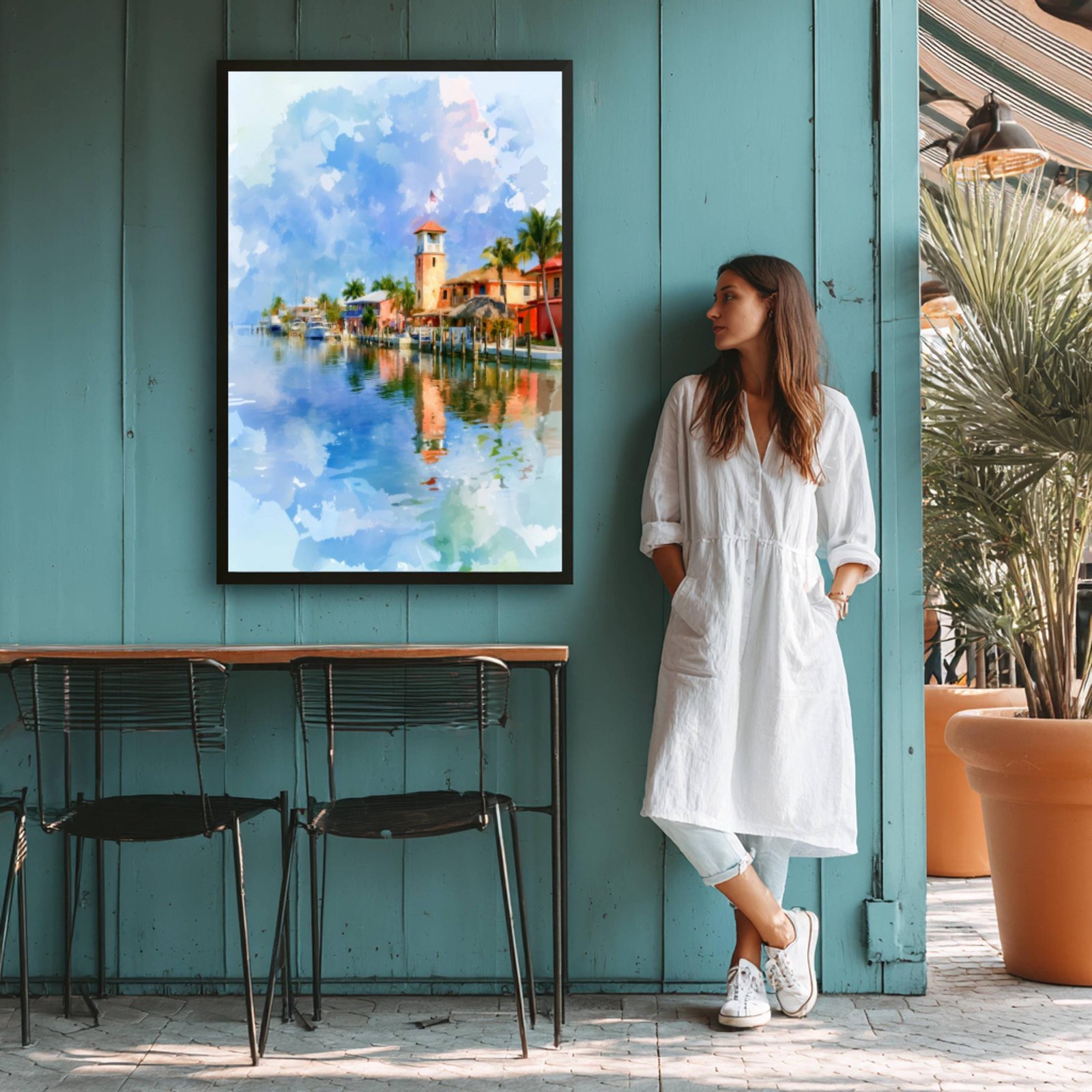 Key Largo Quayside Florida USA Watercolor Print: USA Travel Art Poster - Image 9